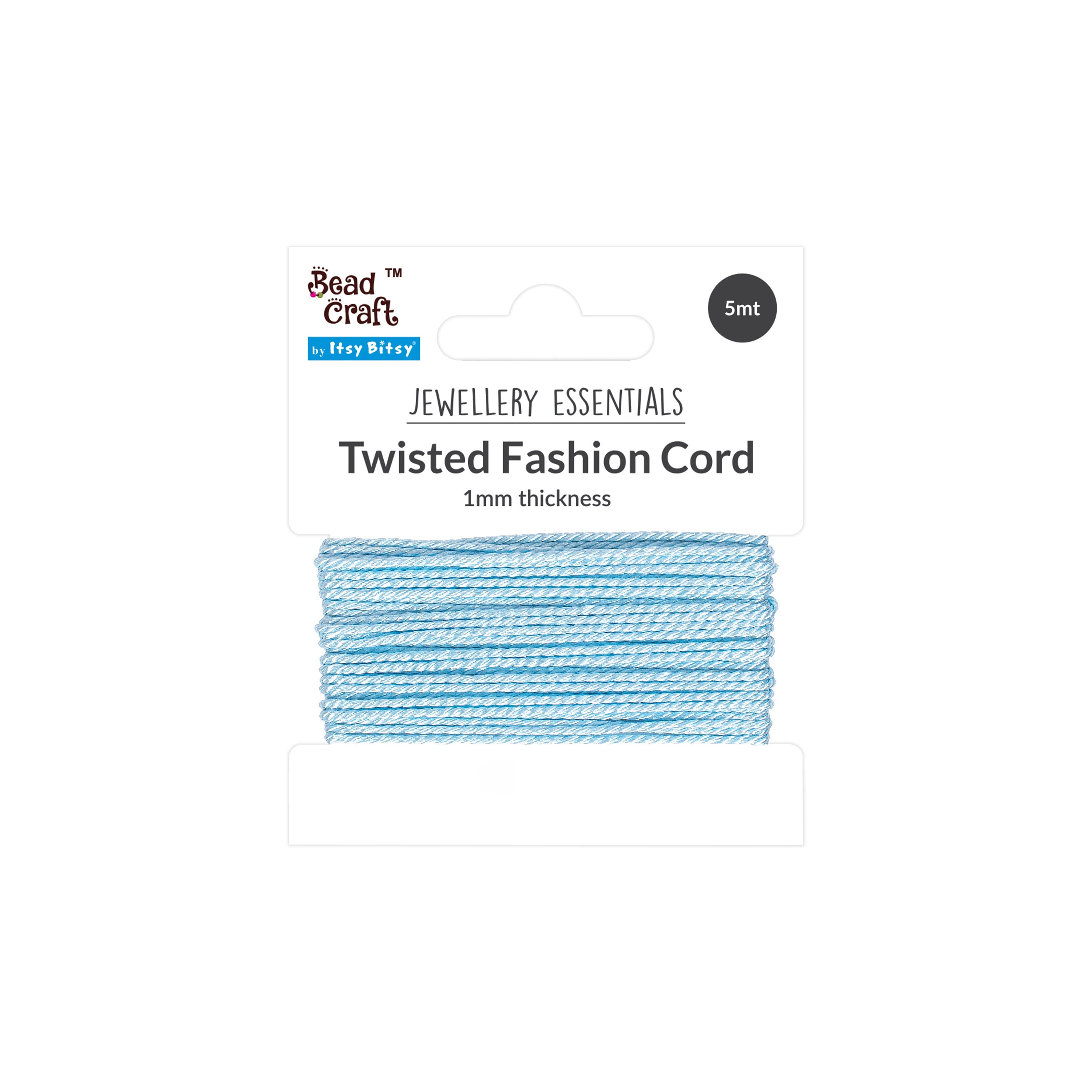 Nylon Twisted Cord 0.5mm Aqua Blue 5mtr