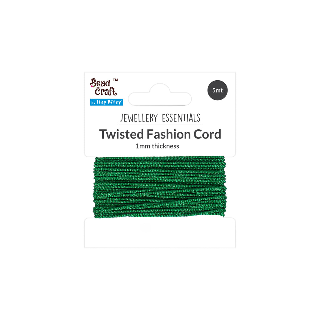Nylon Twisted Cord 0.5mm Forest Green 5mtr