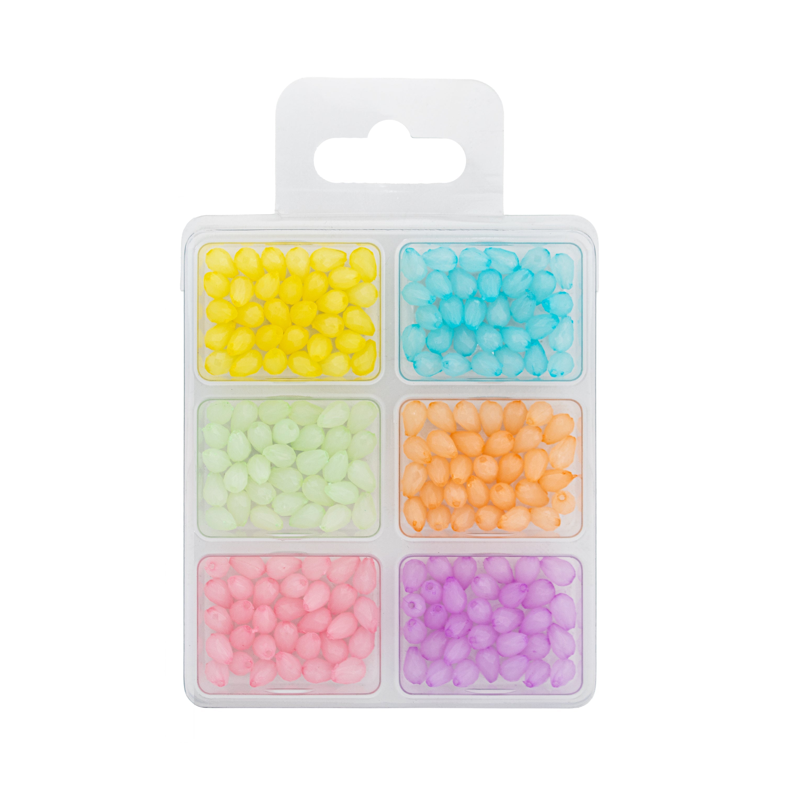 Acrylic Beads Pastel Palette 6 Shades Assorted Sizes 24gm 6 Comp Blister