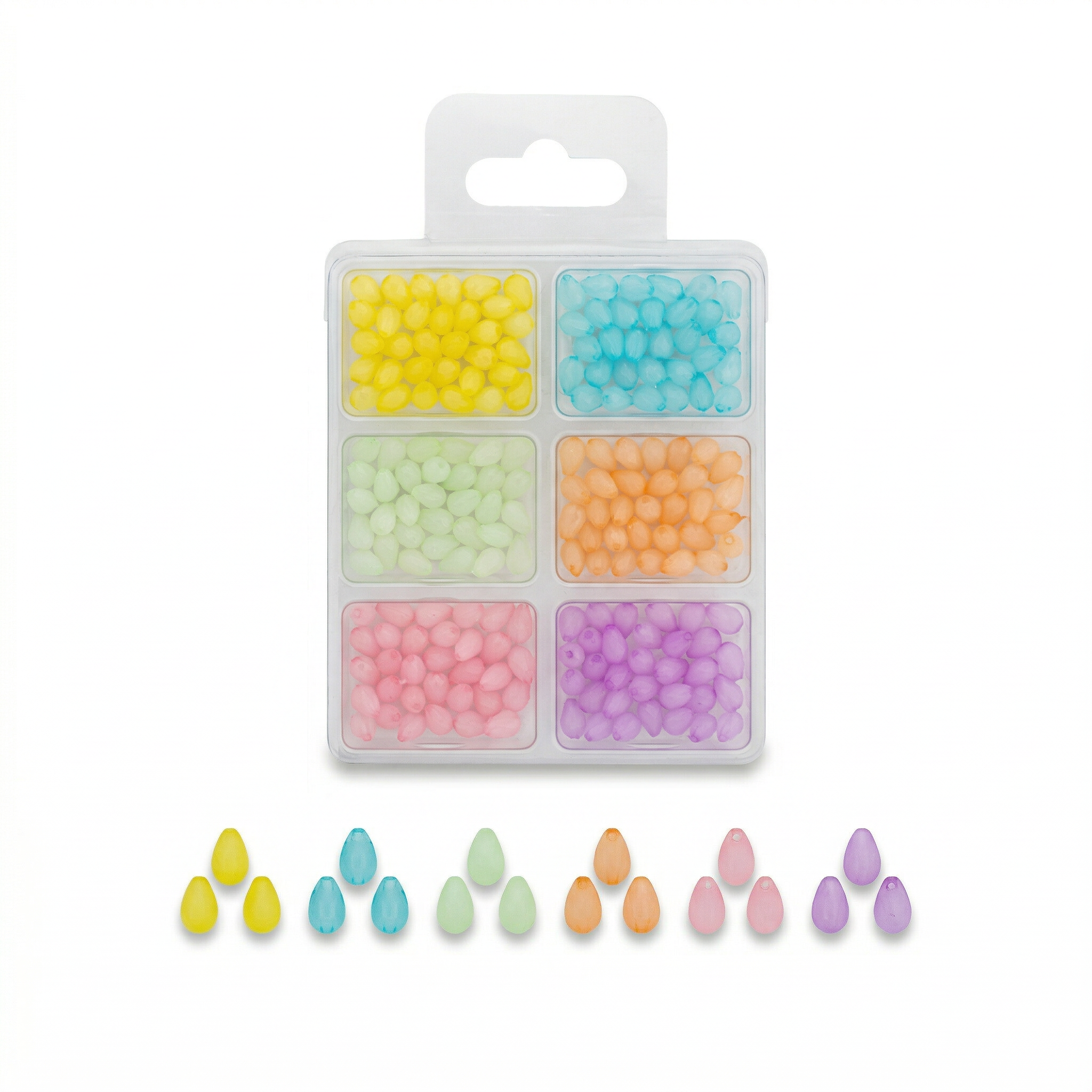 Acrylic Beads Pastel Palette 6 Shades Assorted Sizes 24gm 6 Comp Blister