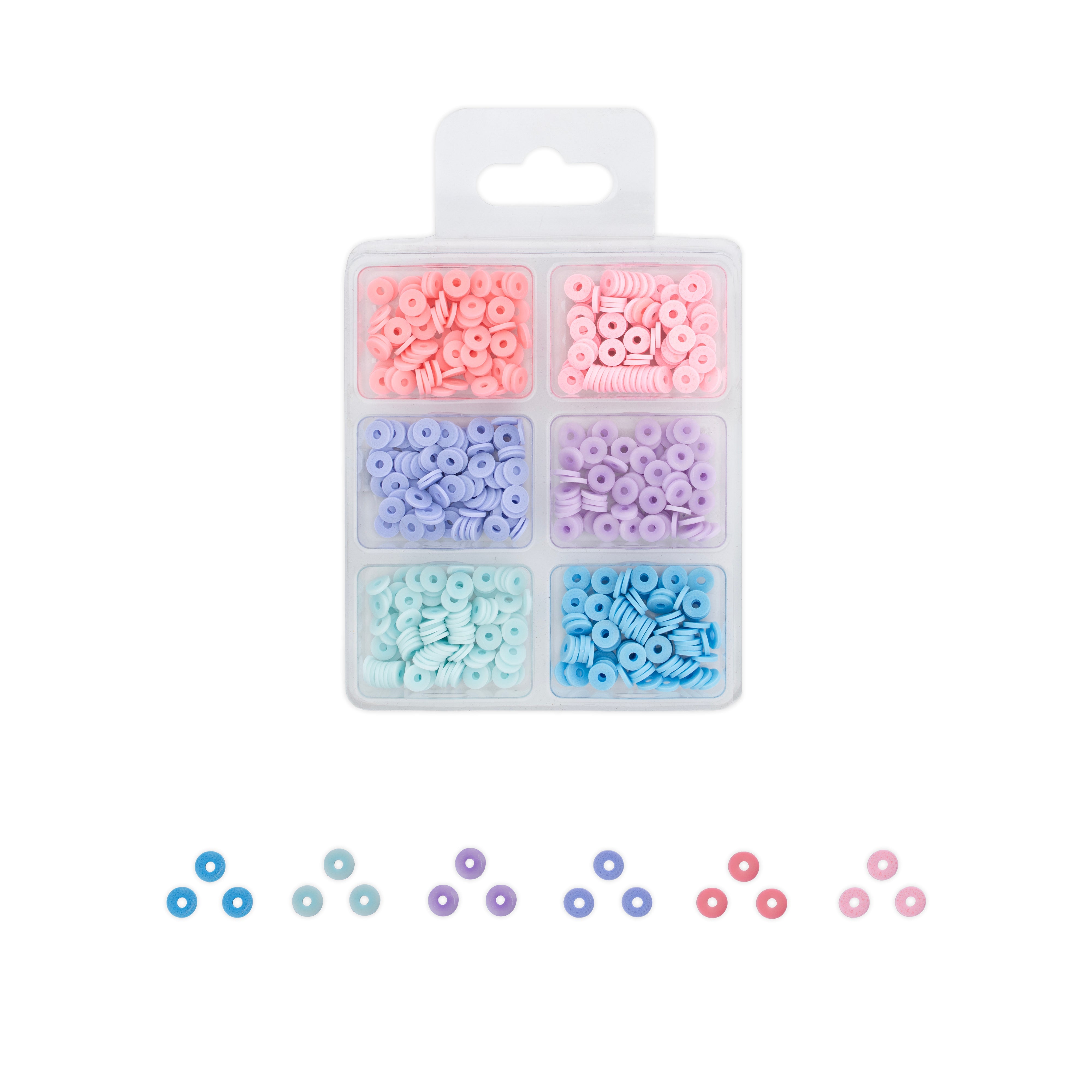 Heishi Beads Pastel Berry 6 Shades 24gm 6 Comp Blister