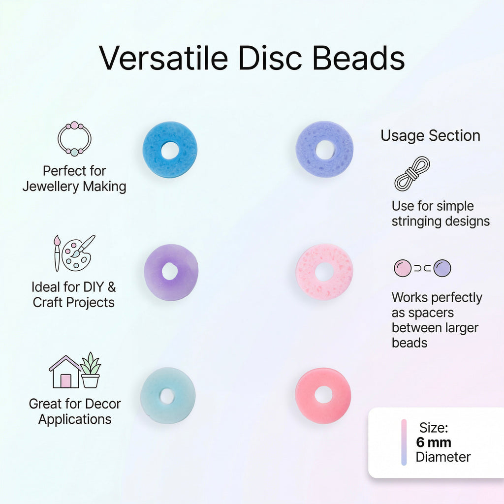 Heishi Beads Pastel Berry 6 Shades 24gm 6 Comp Blister