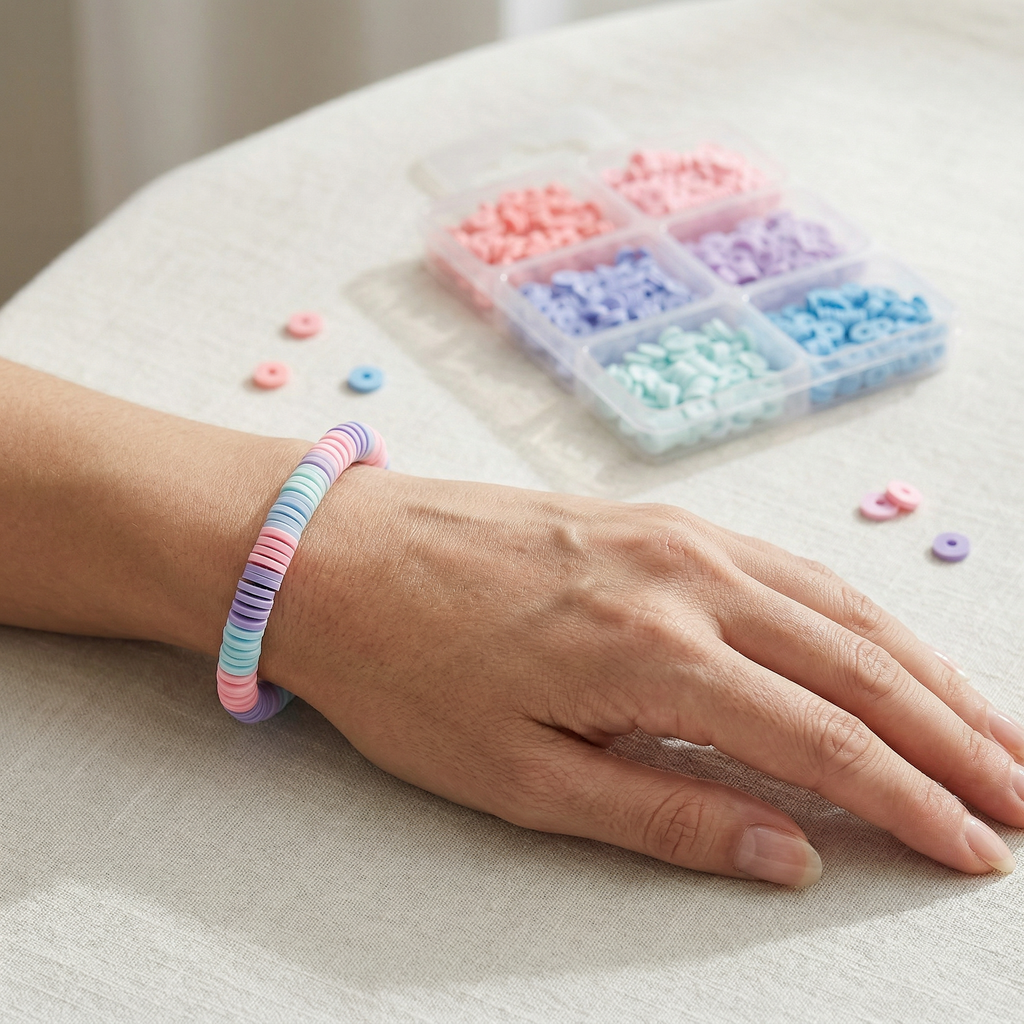 Heishi Beads Pastel Berry 6 Shades 24gm 6 Comp Blister