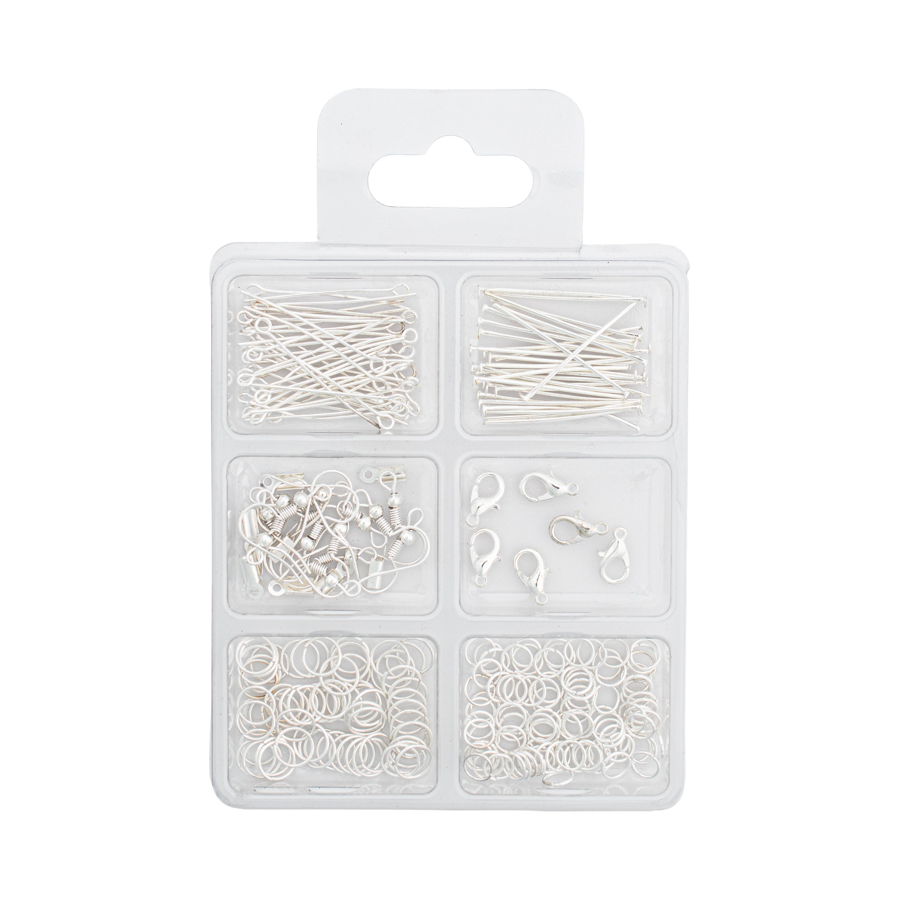Jewellery Findings Assorted Silver 24gm 6 Comp Blister