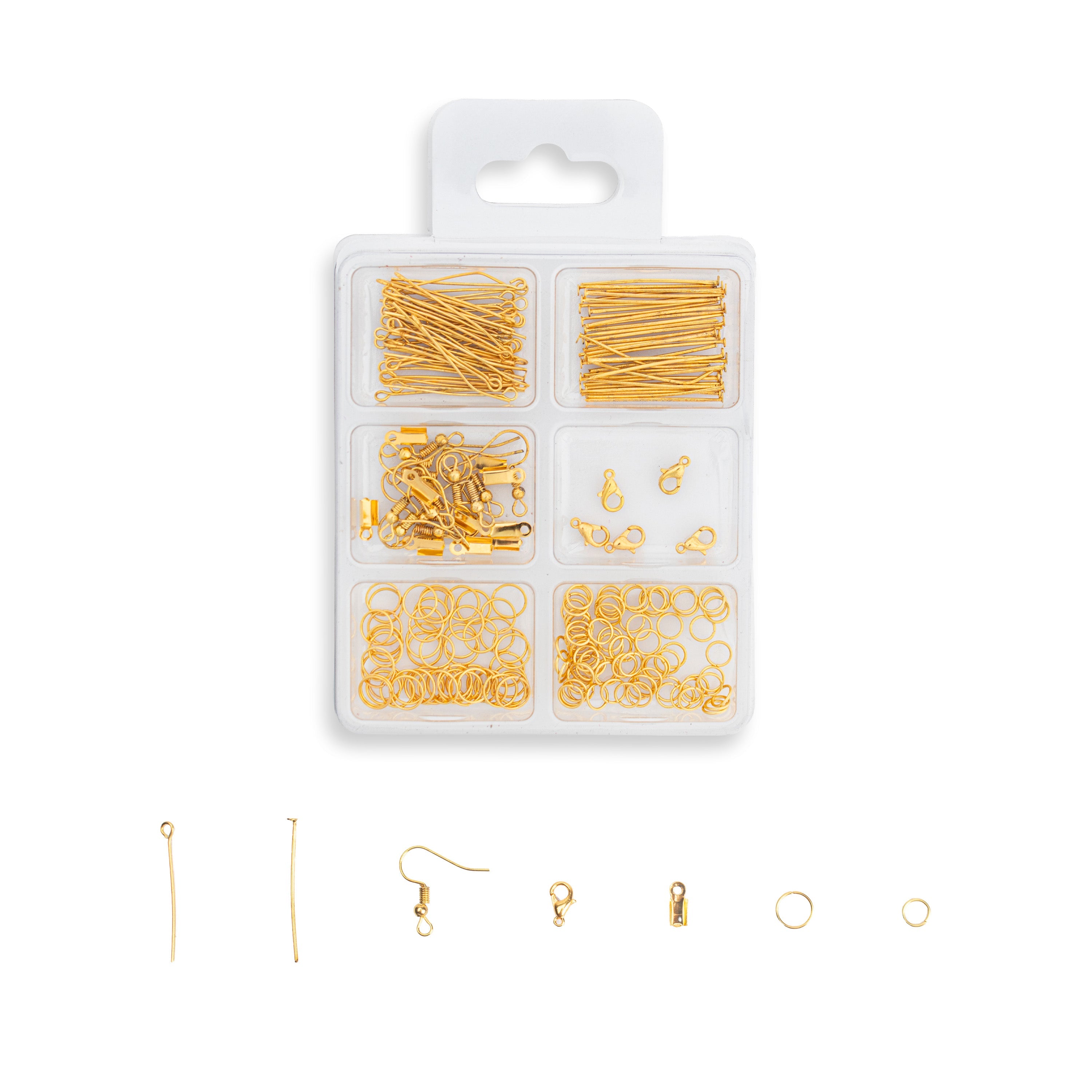 Jewellery Findings Assorted Gold 24gm 6 Comp Blister