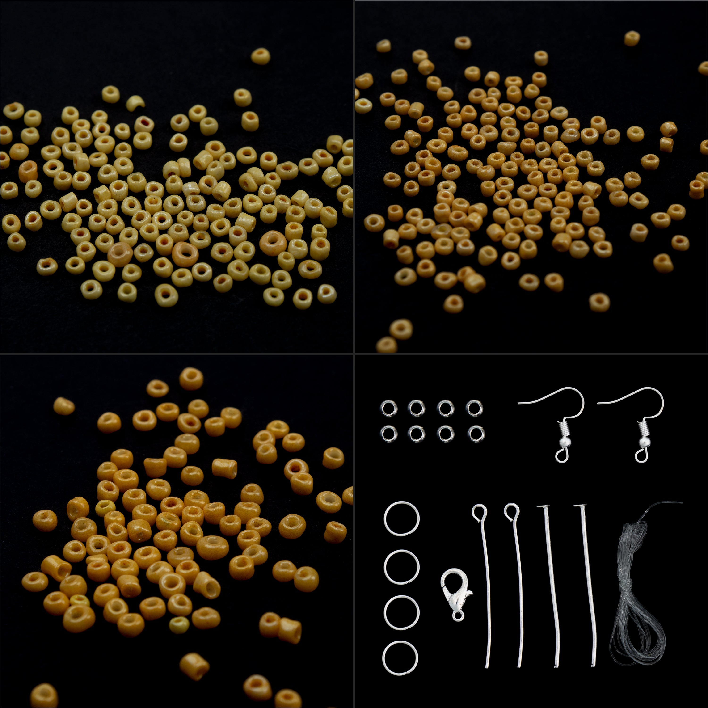 Seed Beads, Findings & Cord Sunny Hues 18gm 4 Comp Blister