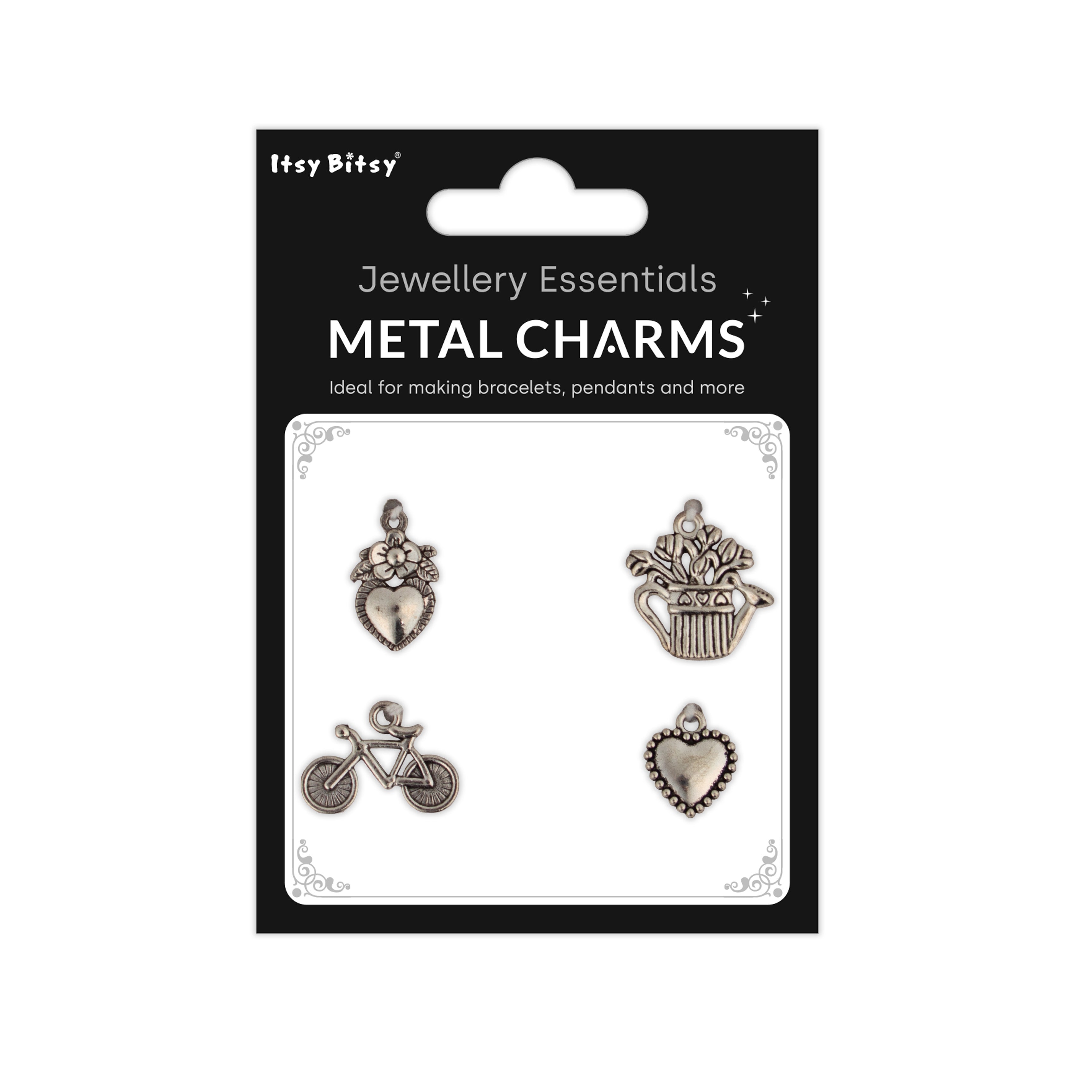 Metal Charms Floral Passion 4PC