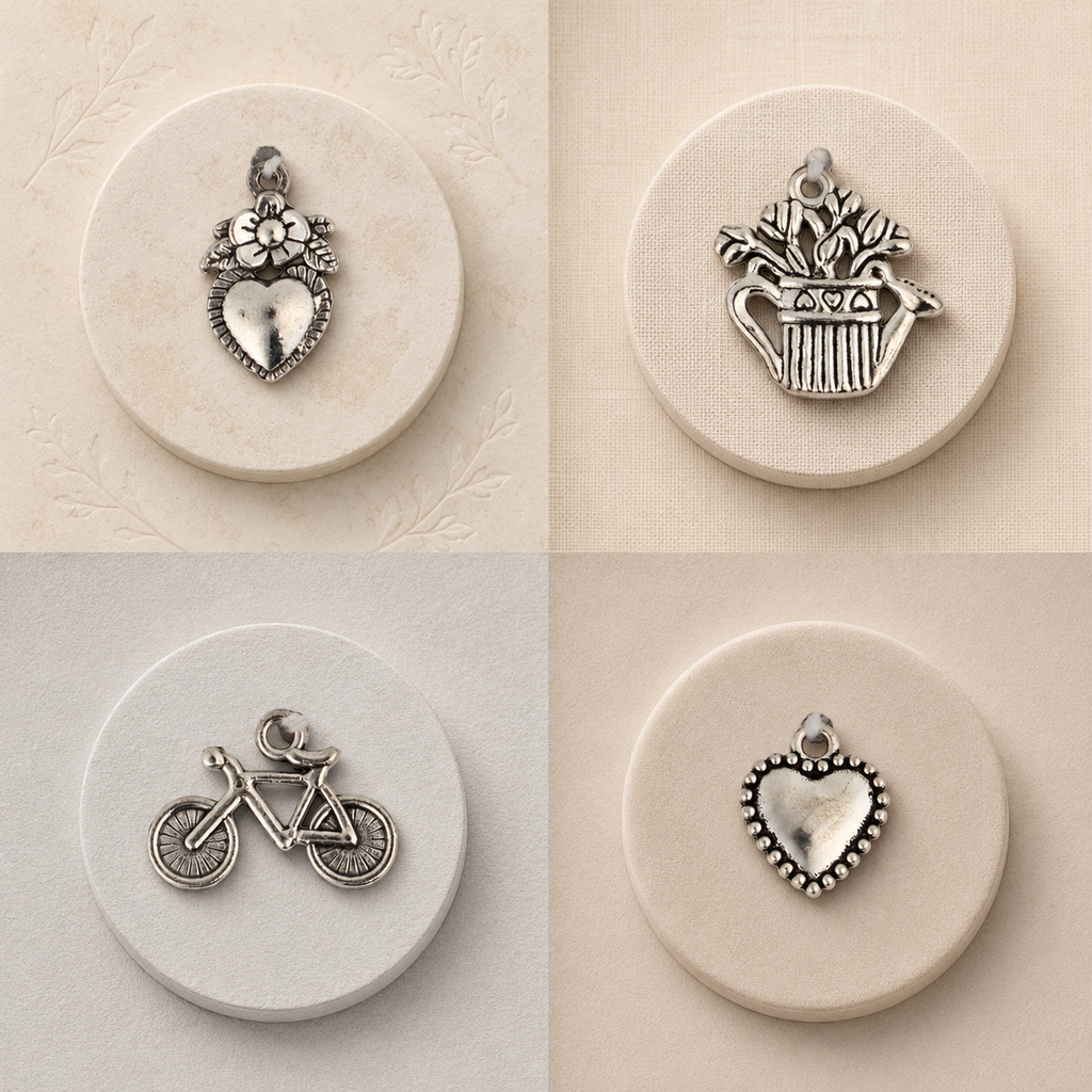 Metal Charms Floral Passion 4PC