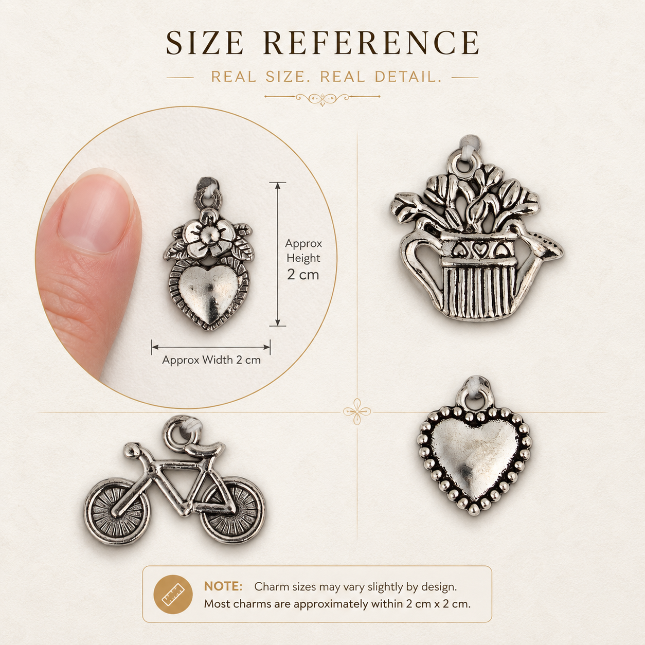 Metal Charms Floral Passion 4PC