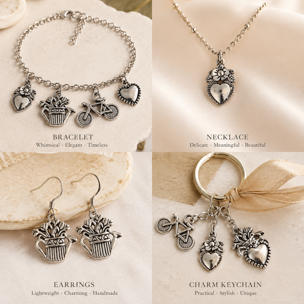 Metal Charms Floral Passion 4PC