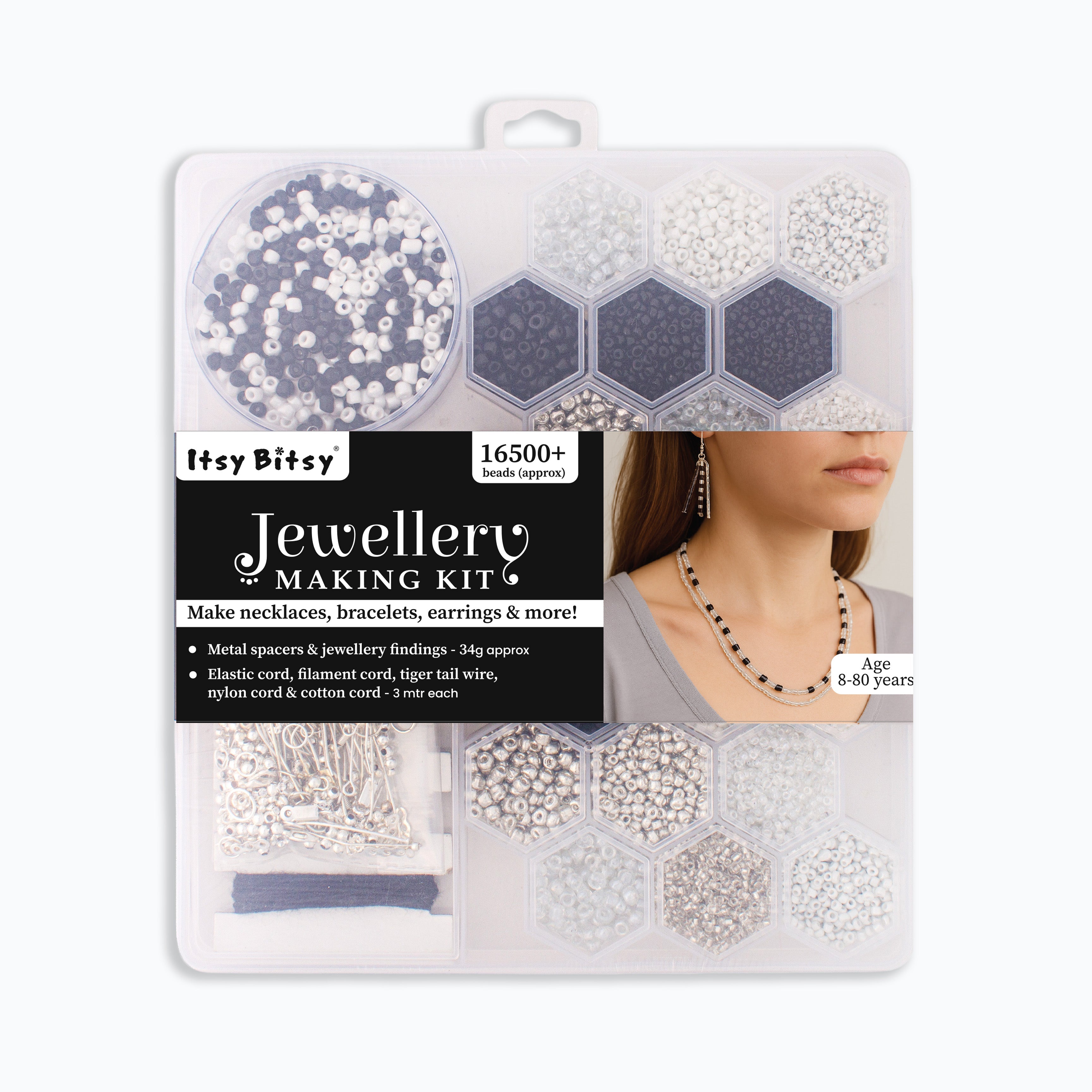 My Beads Studio Jewellery Making Kit Black & White Box