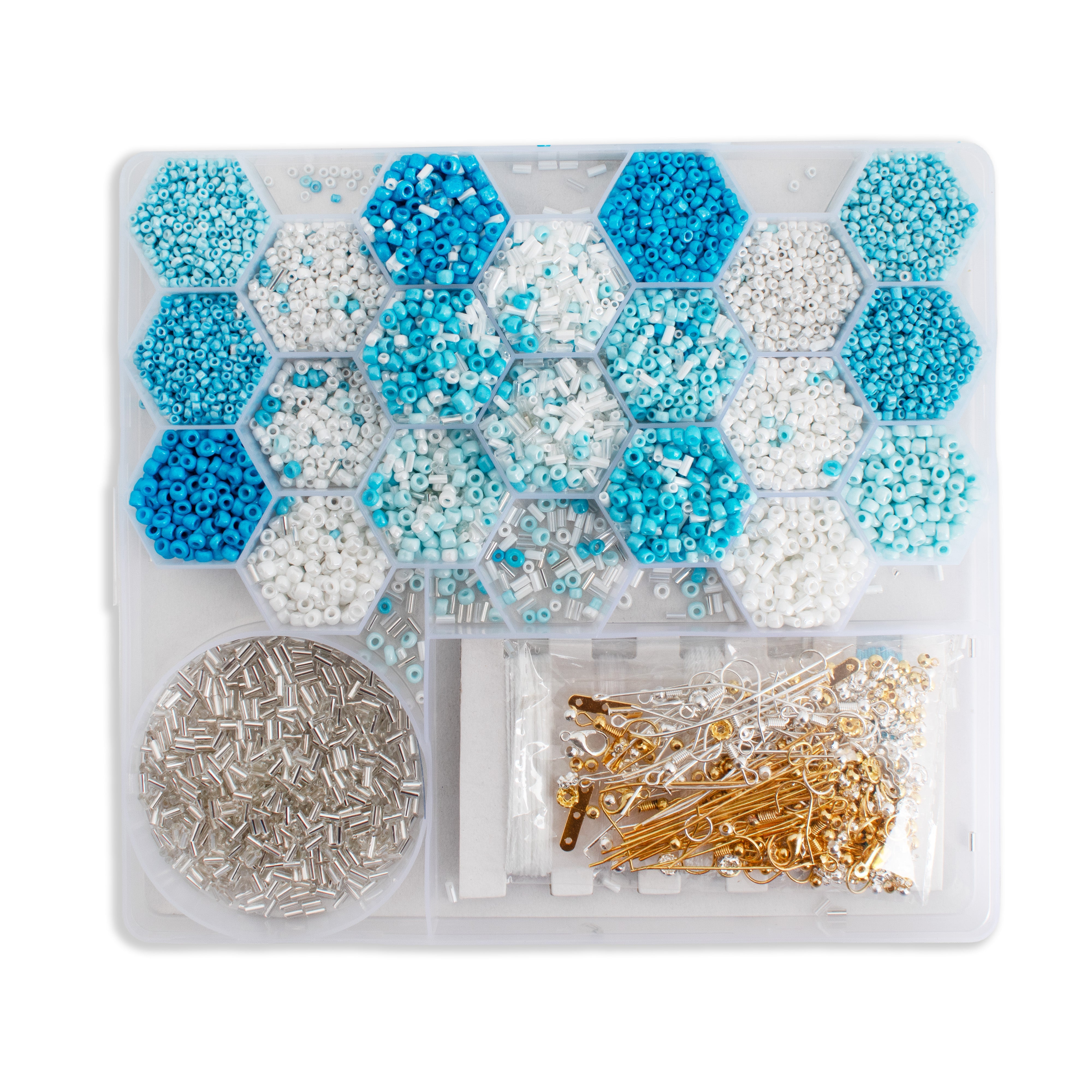 My Beads Studio Jewellery Making Kit Pearly sky in Hexagon Box