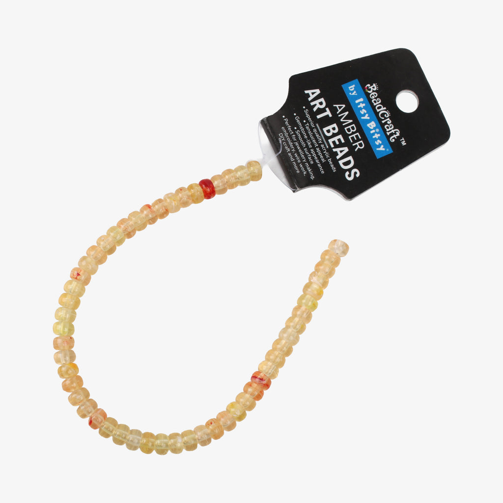 Amber Art Beads Rondelle 8mm 54 Beads 1 String