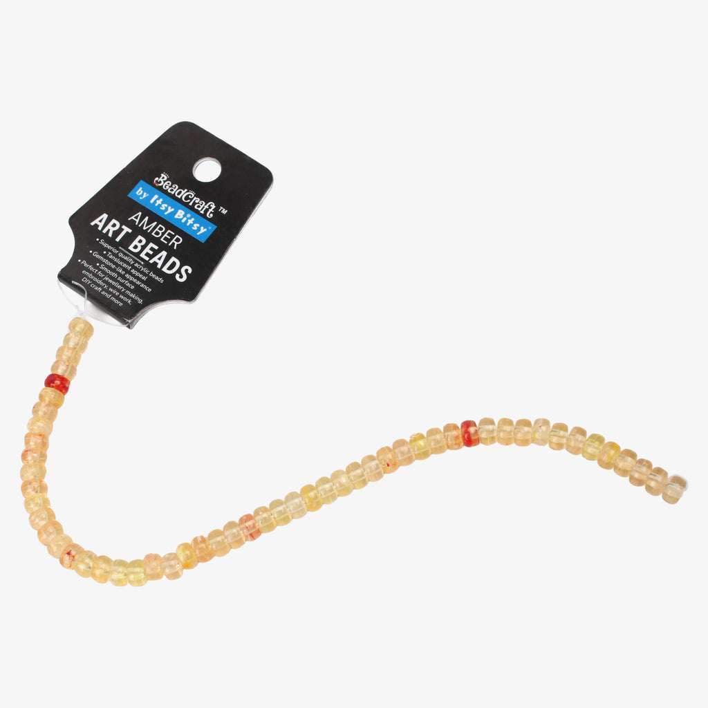 Amber Art Beads Rondelle 8mm 54 Beads 1 String