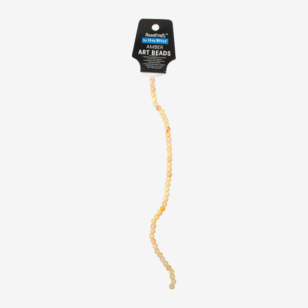 Amber Art Beads Round 6mm 45 Beads 1 String