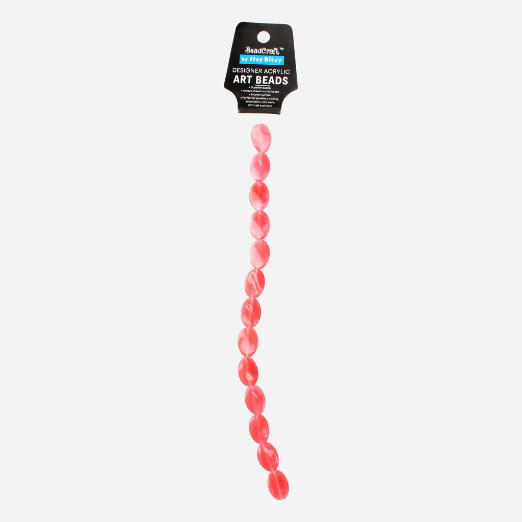 Designer Acrylic Art Beads Flamingo Pink 13 Beads 1 String