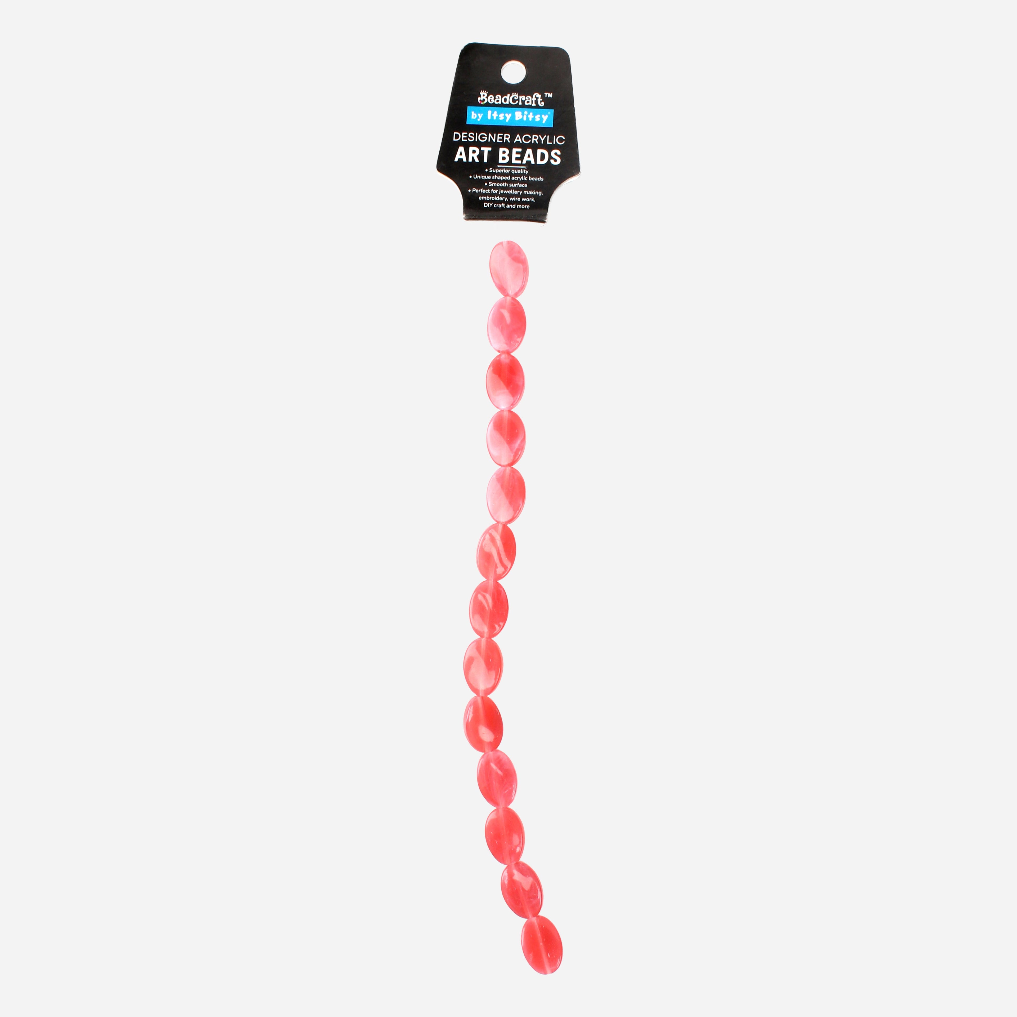 Designer Acrylic Art Beads Flamingo Pink 13 Beads 1 String