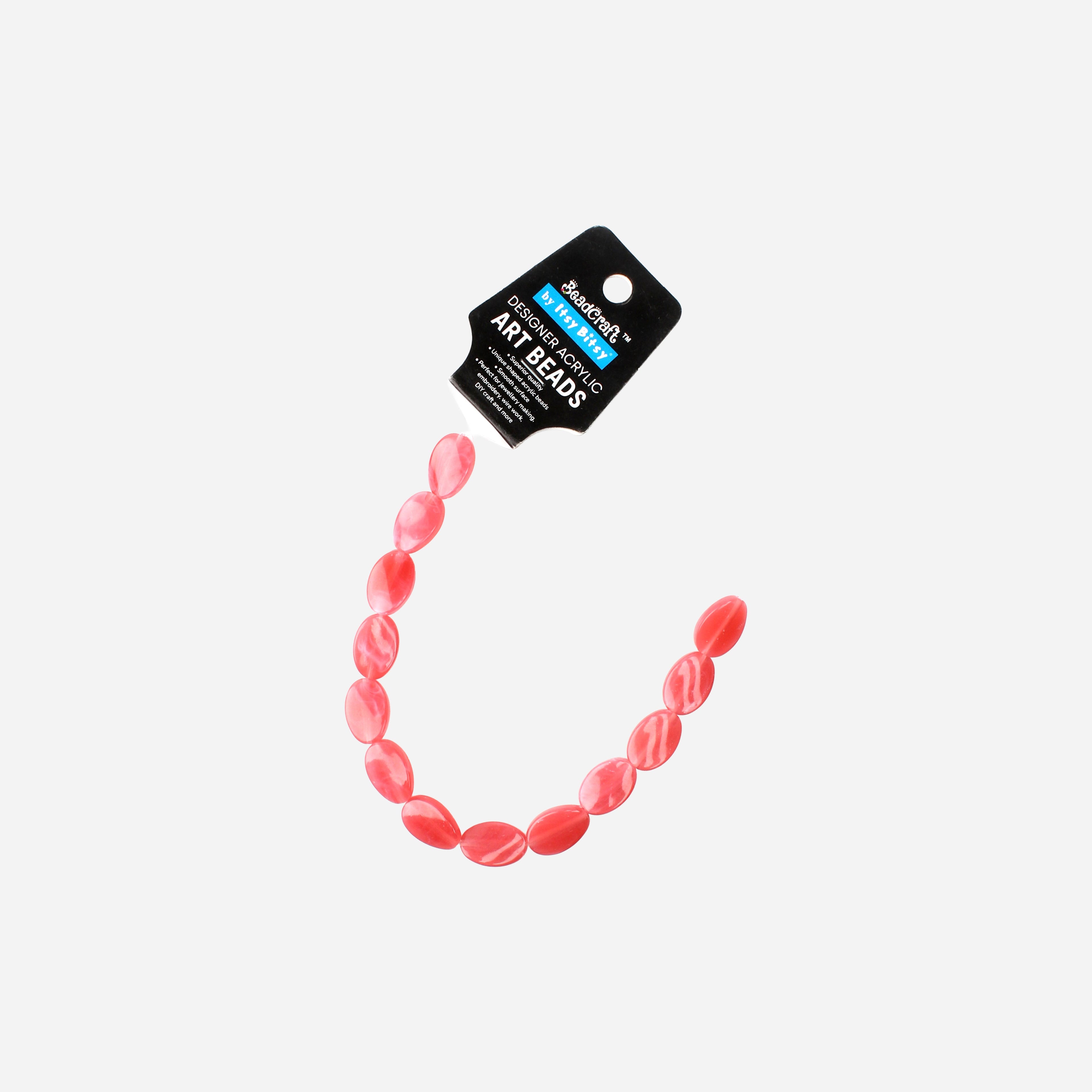 Designer Acrylic Art Beads Flamingo Pink 13 Beads 1 String