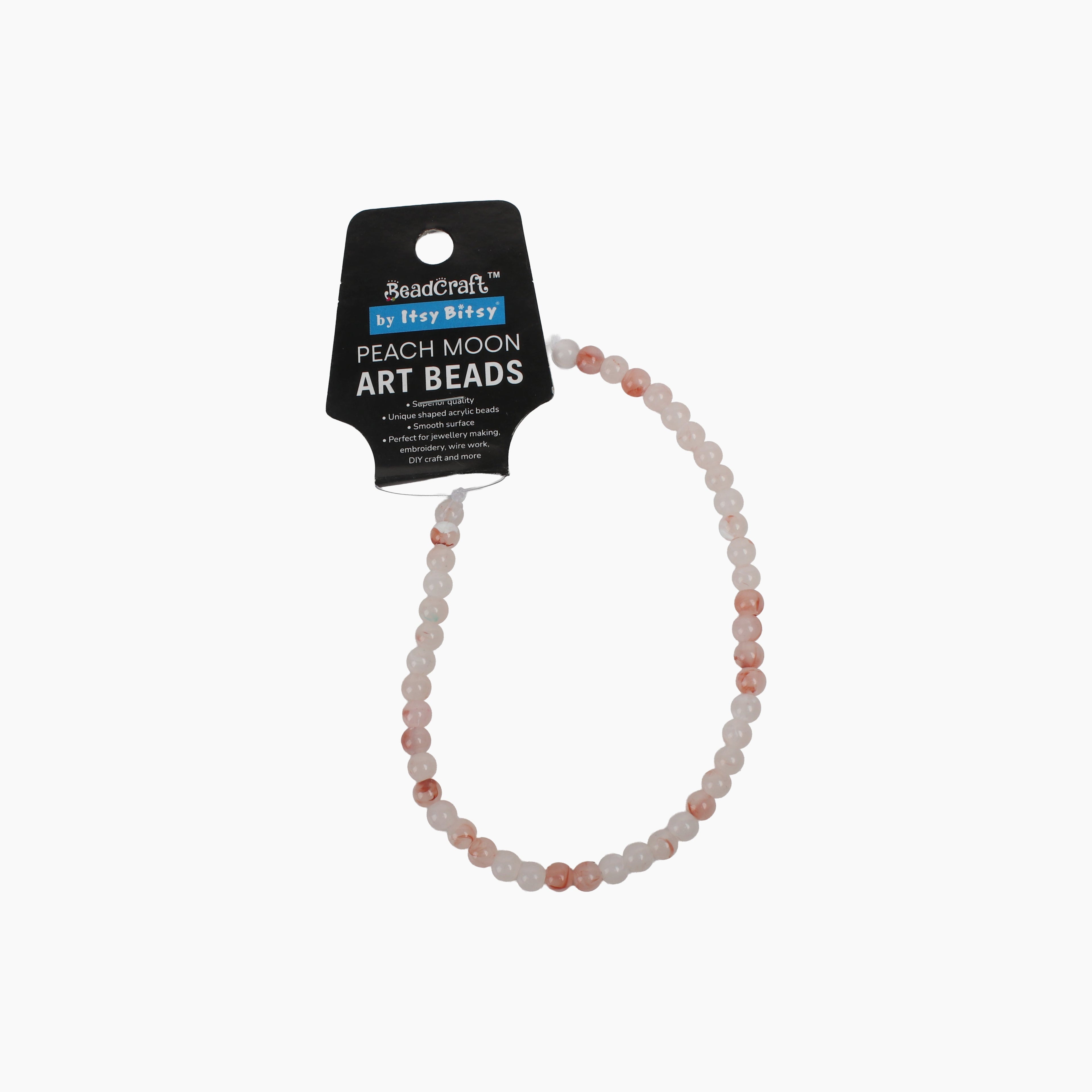 Peach Moon Art Beads Round 6mm 45 Beads 1 String