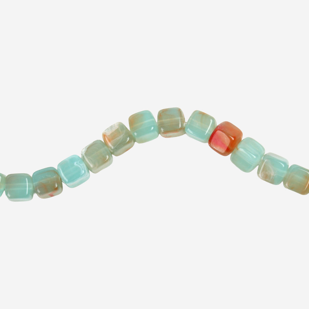 Jade Art Beads Cube 8mm 34 Beads 1 String