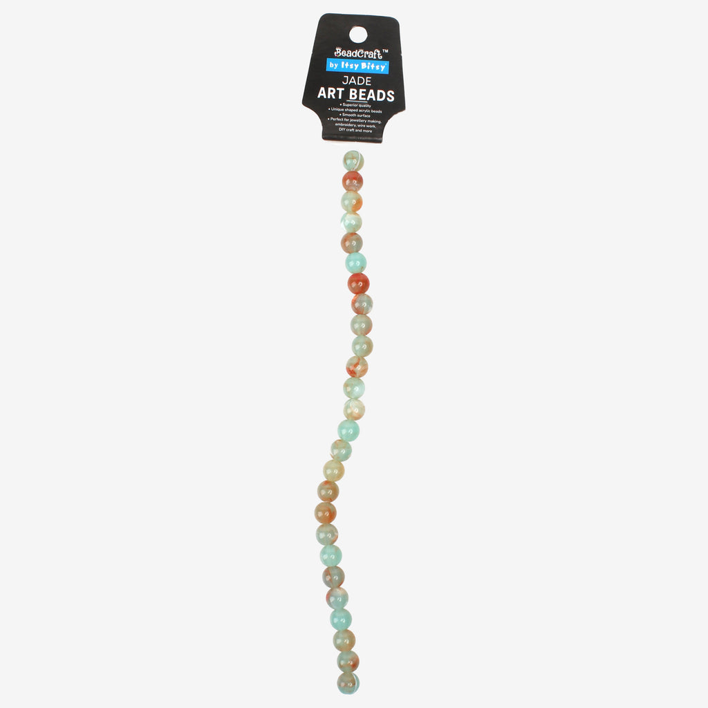 Jade Art Beads Round 10mm 26 Beads 1 String