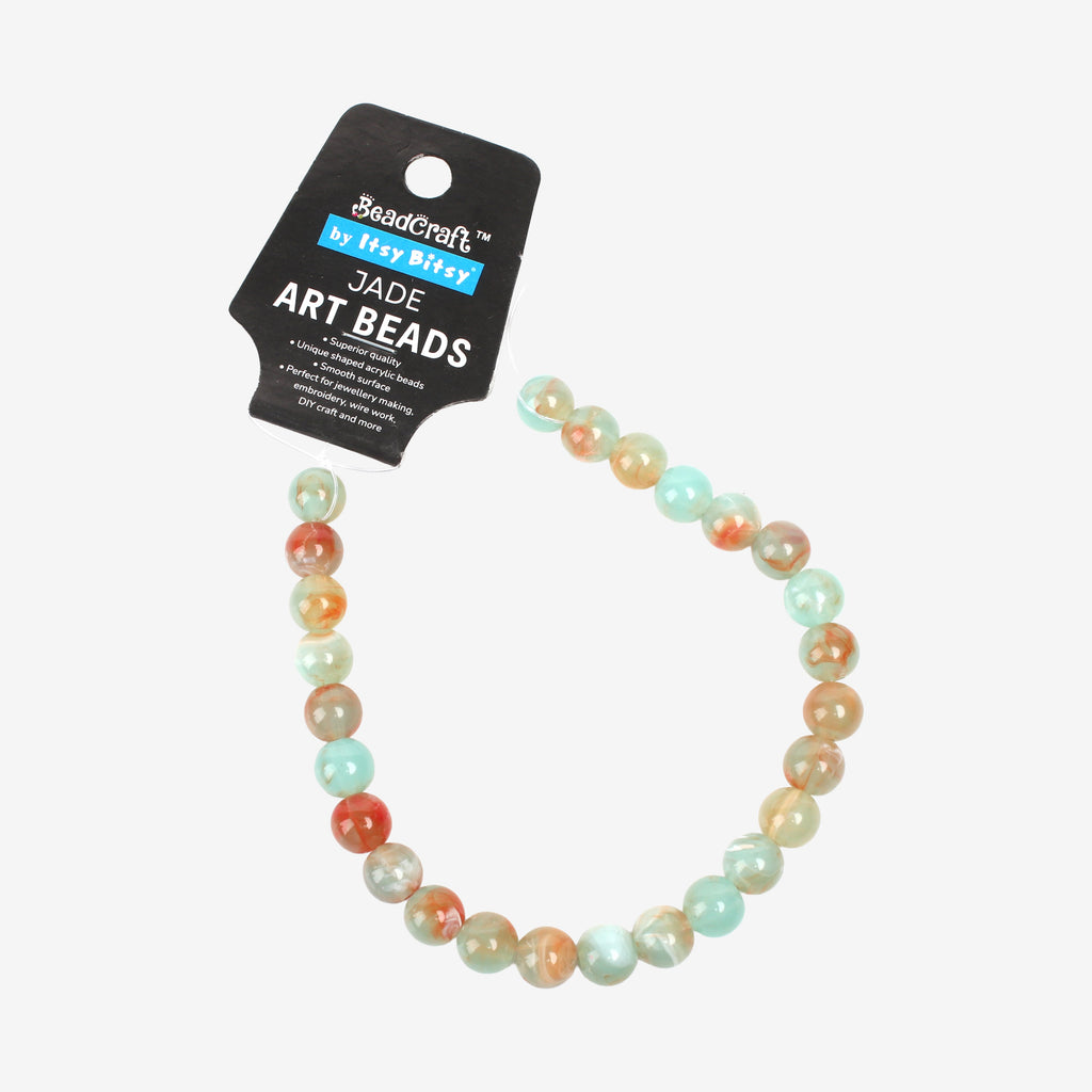 Jade Art Beads Round 10mm 26 Beads 1 String