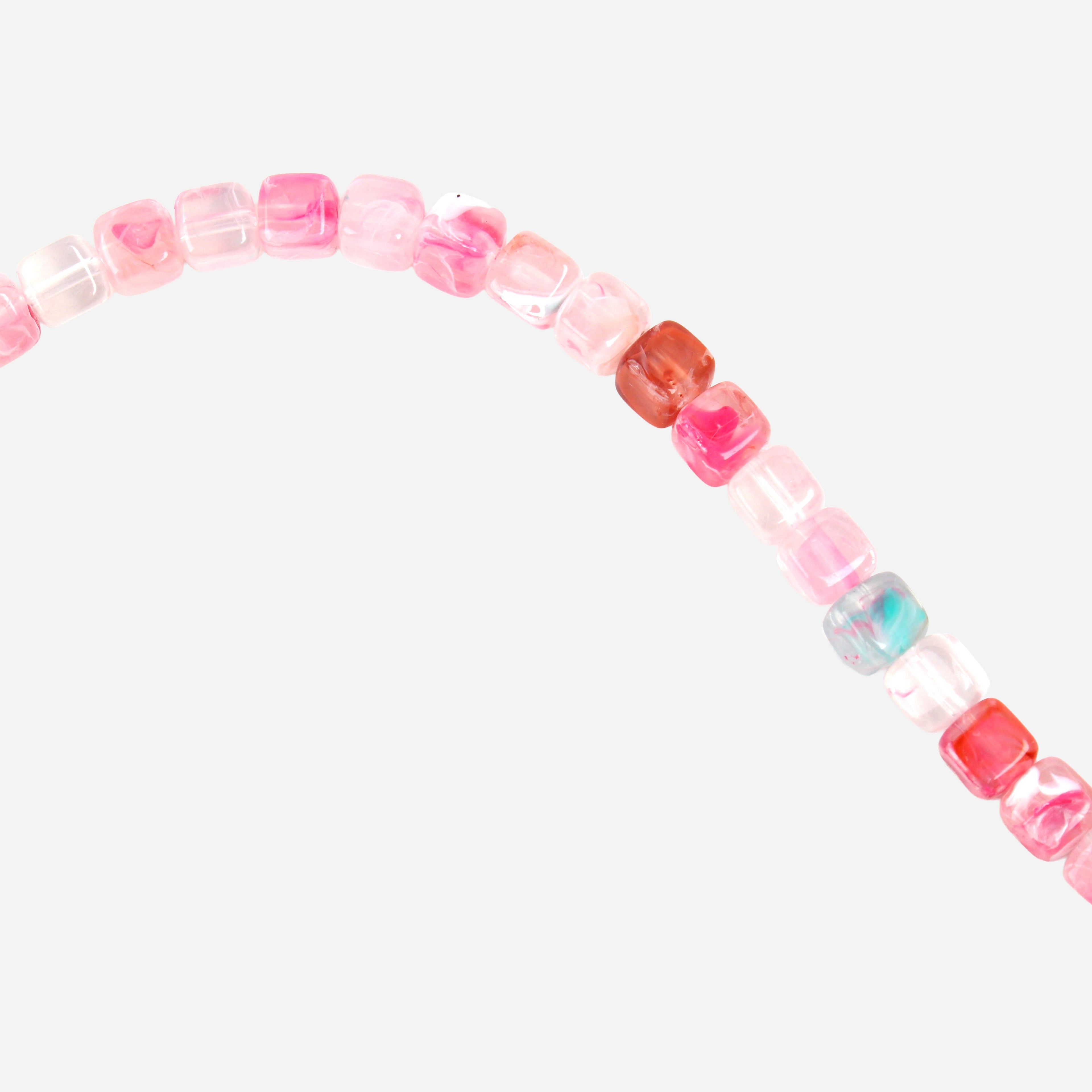 Rose Quartz Art Beads Cube 8mm 34 Beads 1 String