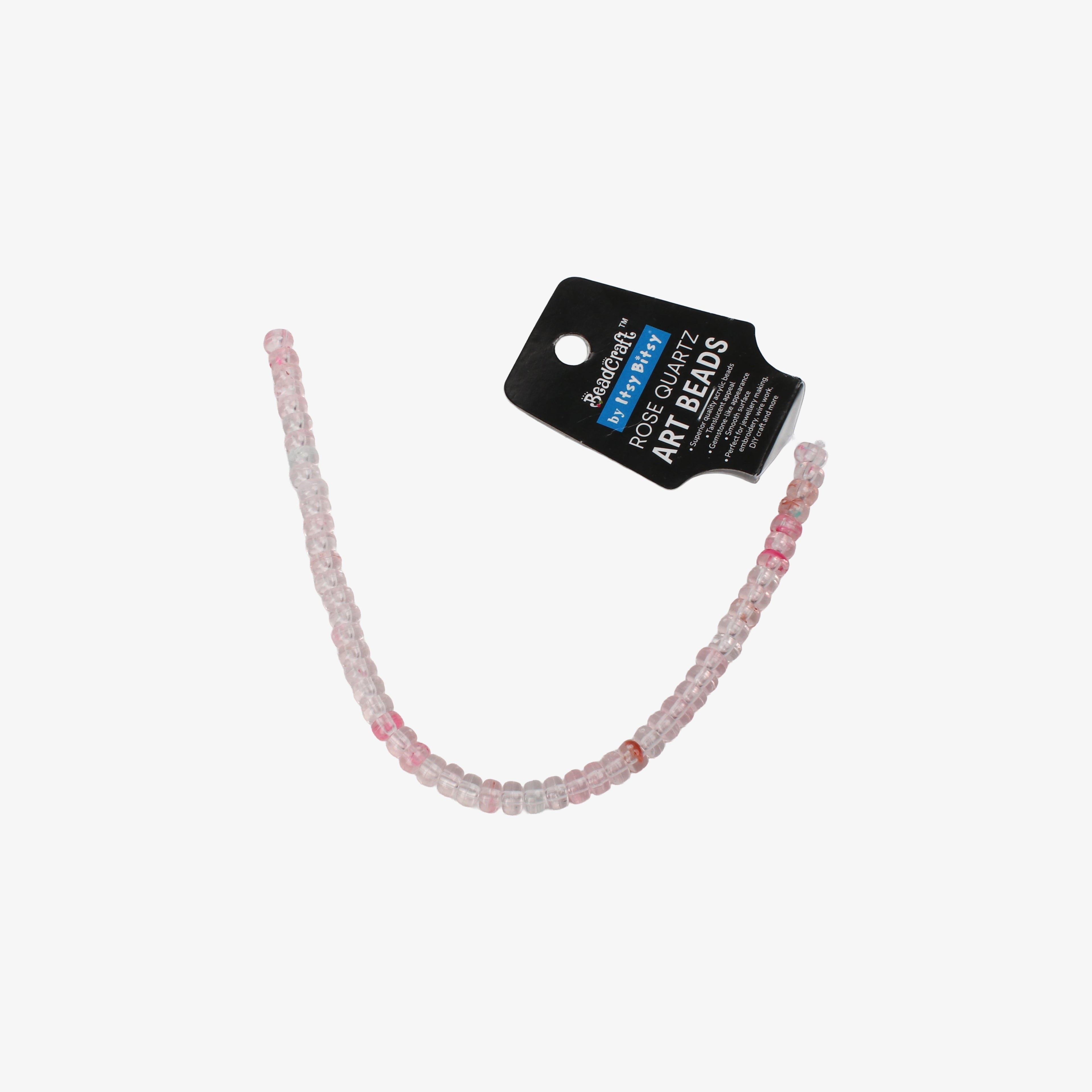 Rose Quartz Art Beads Rondelle 8mm 5 Beads 1 String