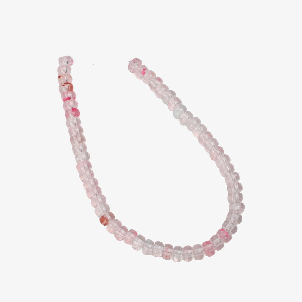 Rose Quartz Art Beads Rondelle 8mm 5 Beads 1 String