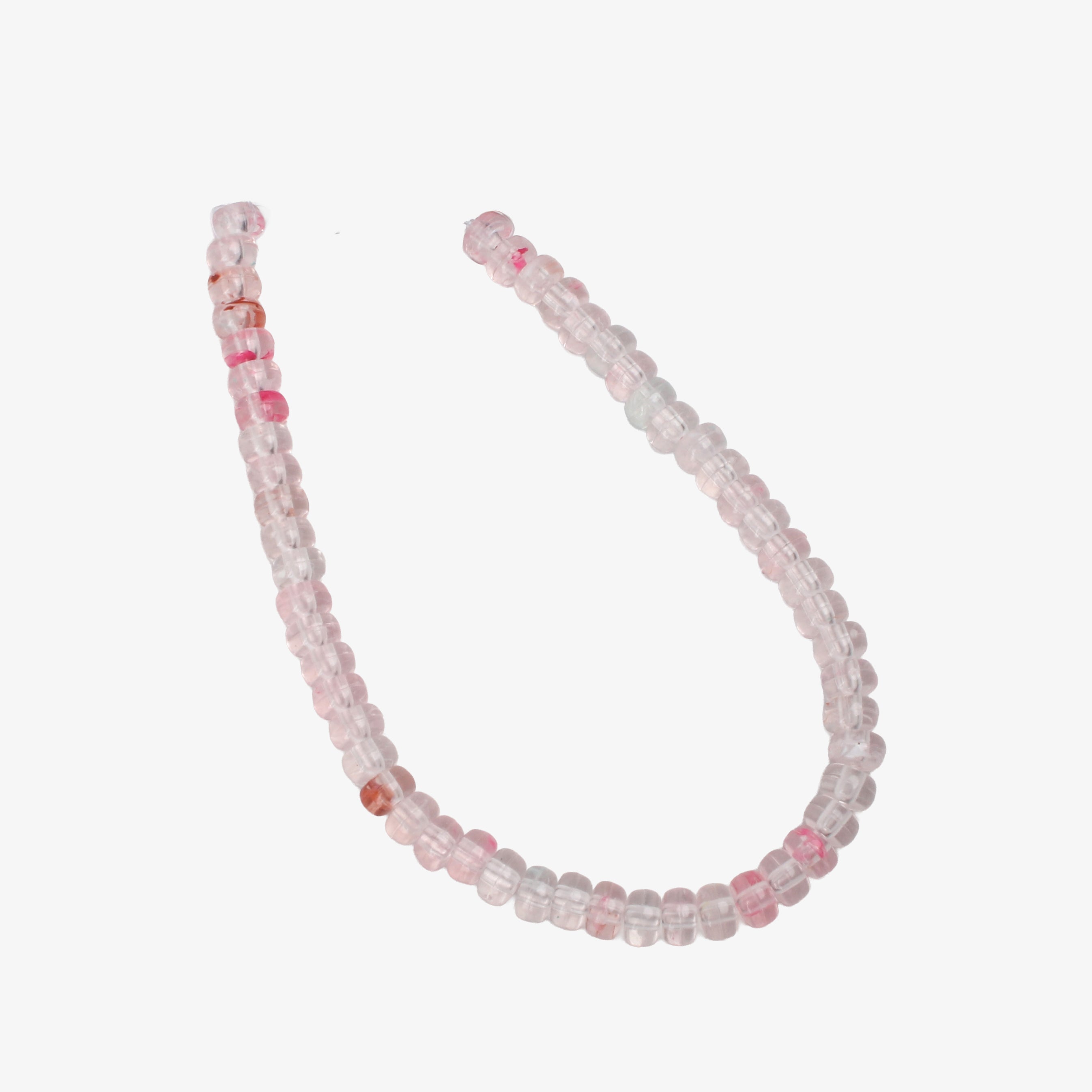 Rose Quartz Art Beads Rondelle 8mm 5 Beads 1 String