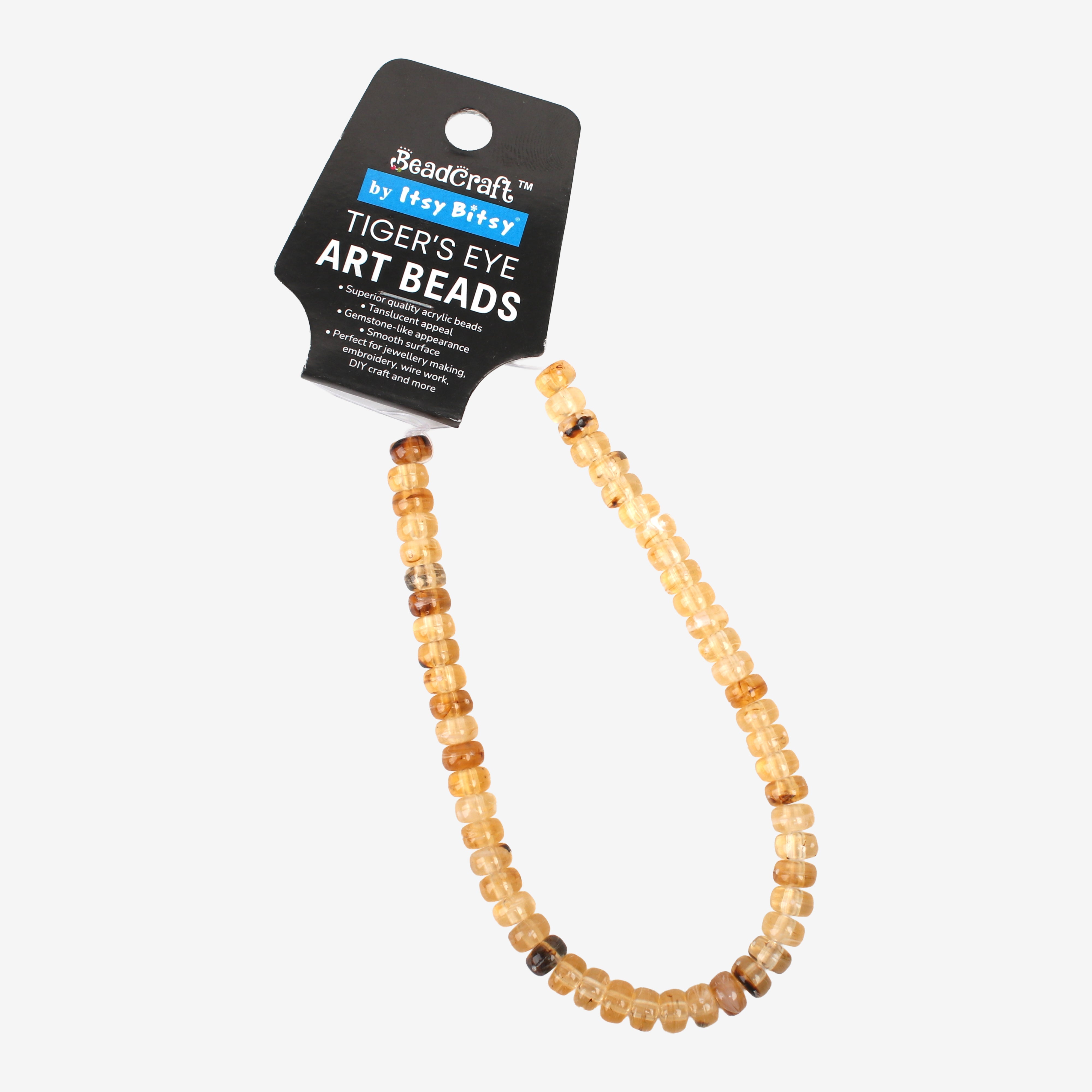 Tiger'S Eye Art Beads Rondelle 8mm 54 Beads 1 String