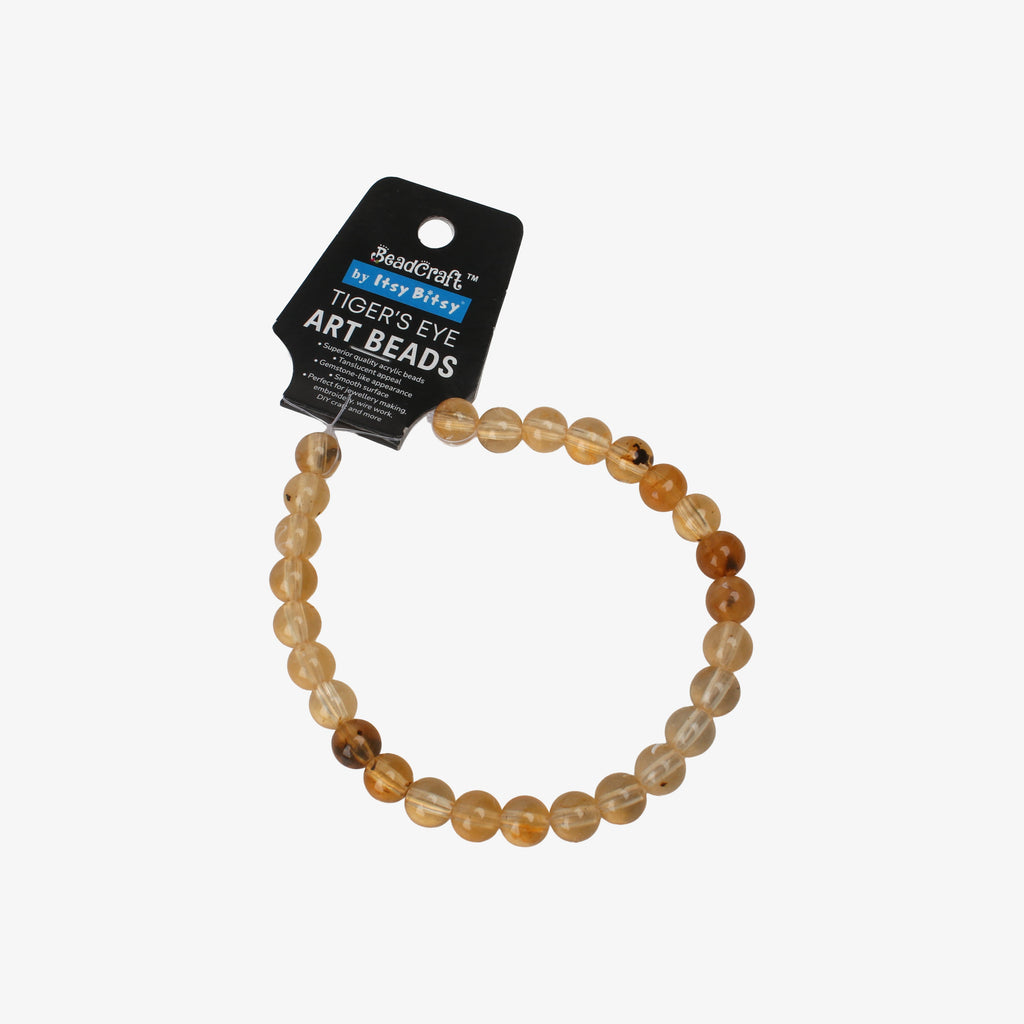 Tiger'S Eye Art Beads Round Shape 10mm 26 Beads 1 String