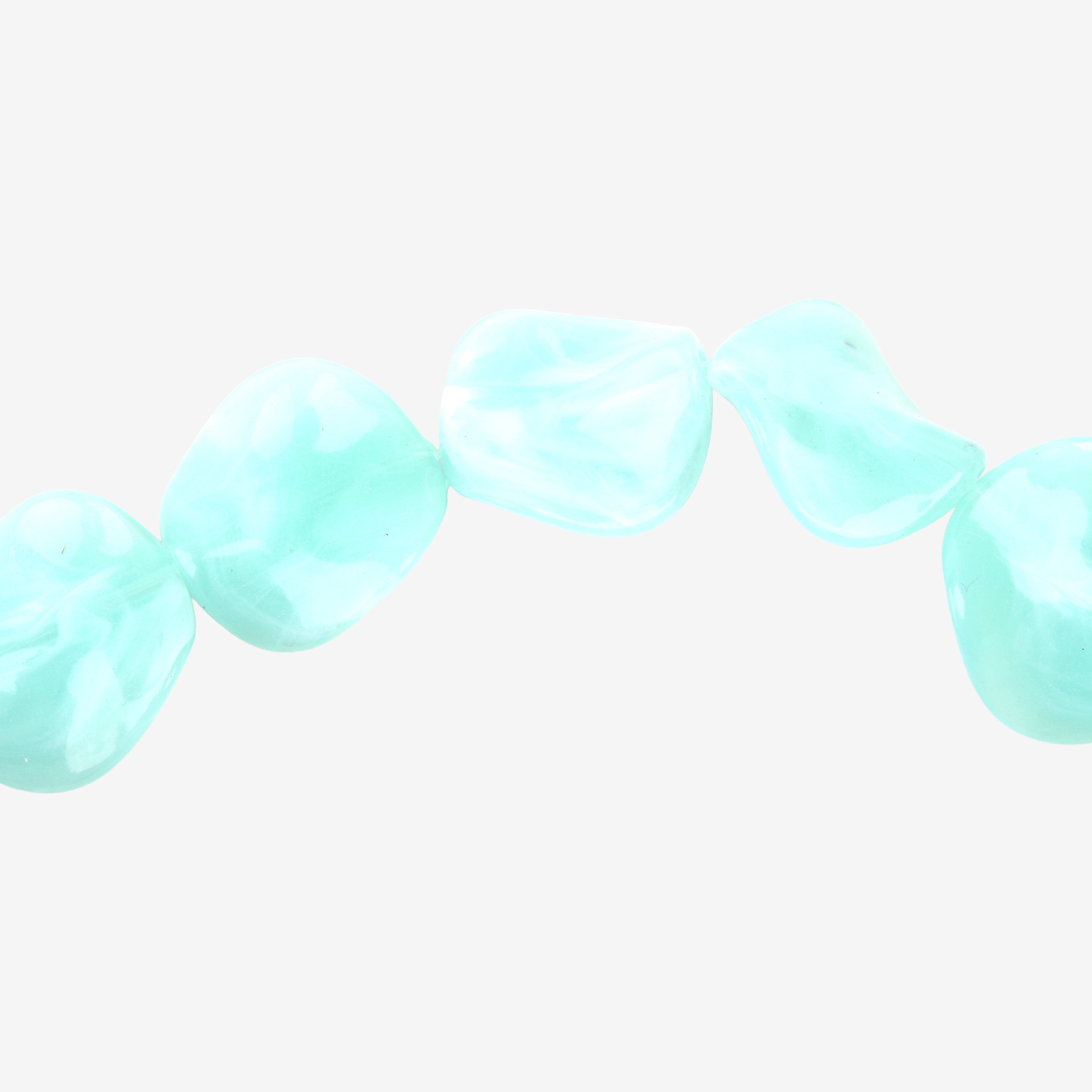 Designer Acrylic Art Beads Turquoise 10 Beads 1 String