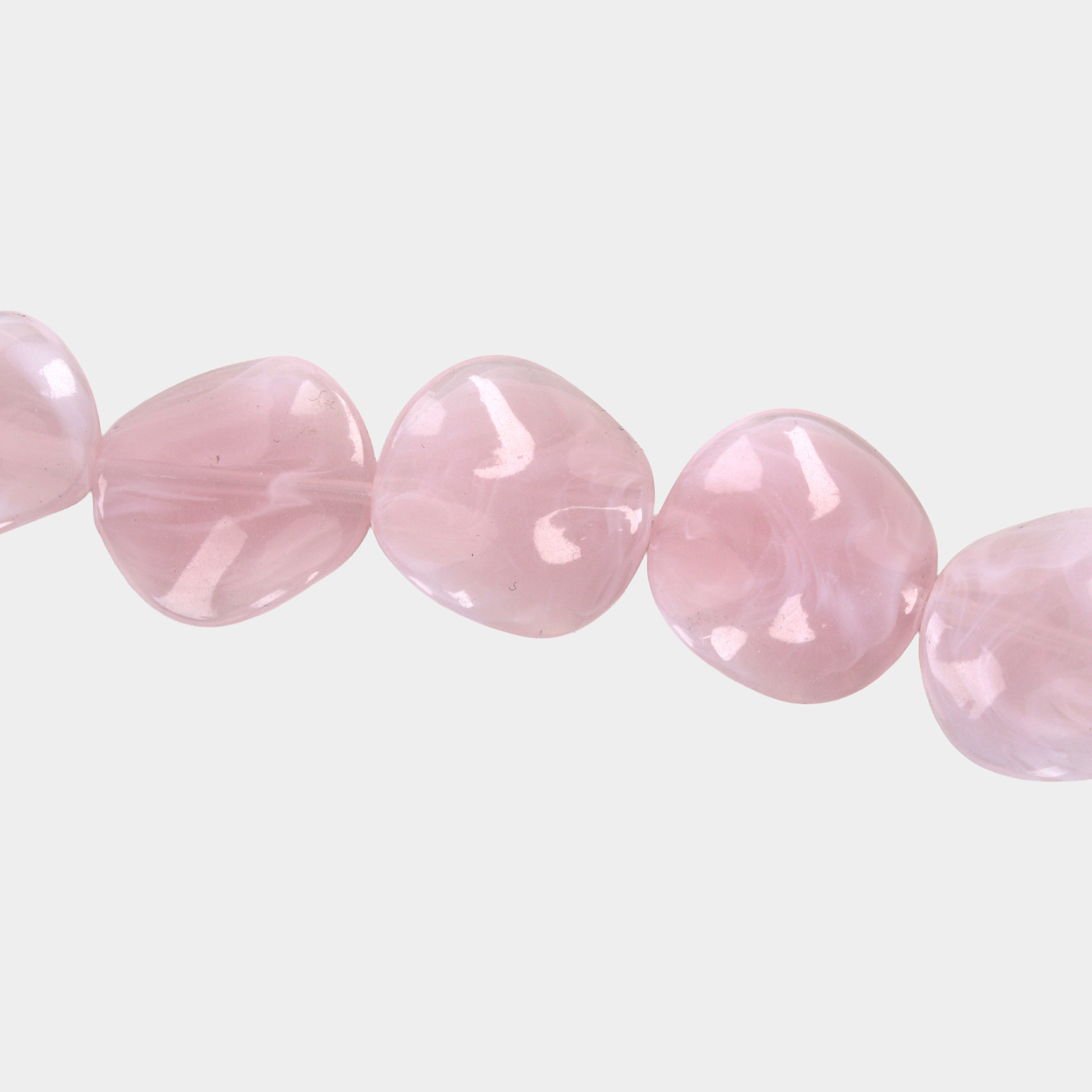 Designer Acrylic Art Beads Soft Pink 10 Beads 1 String