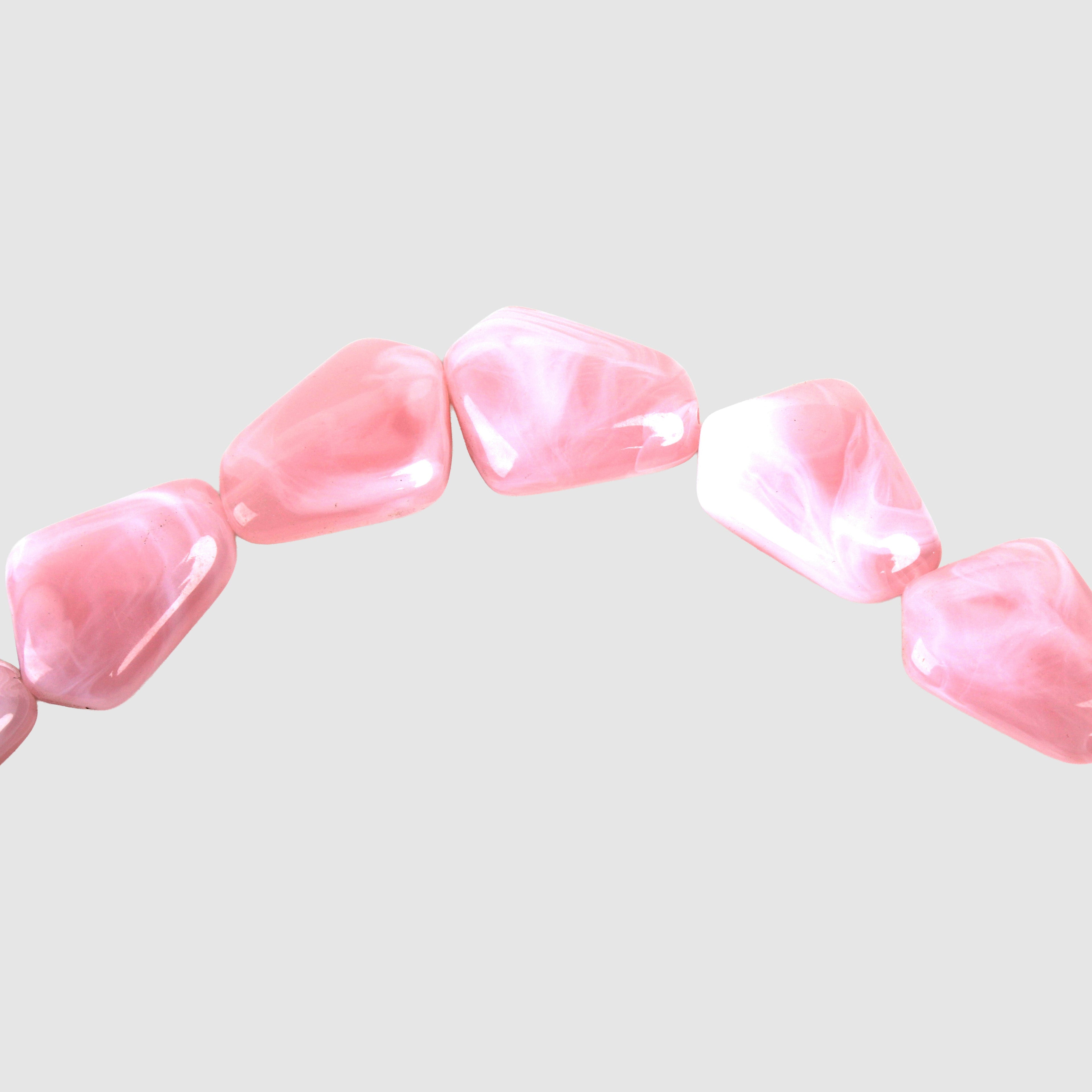 Designer Acrylic Art Beads Soft Pink 9 Beads 1 String