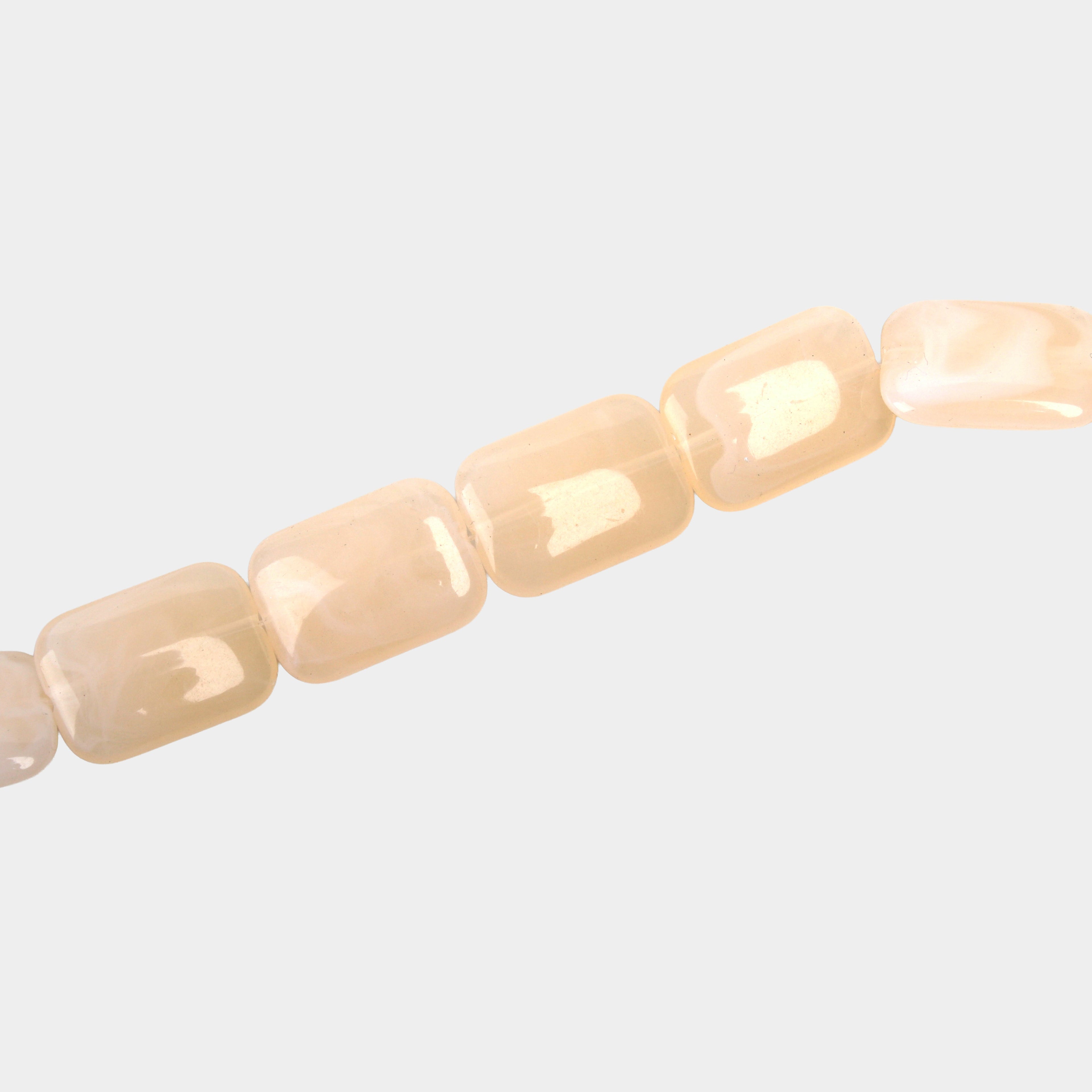 Designer Acrylic Art Beads Pearl White 12 Beads 1 String