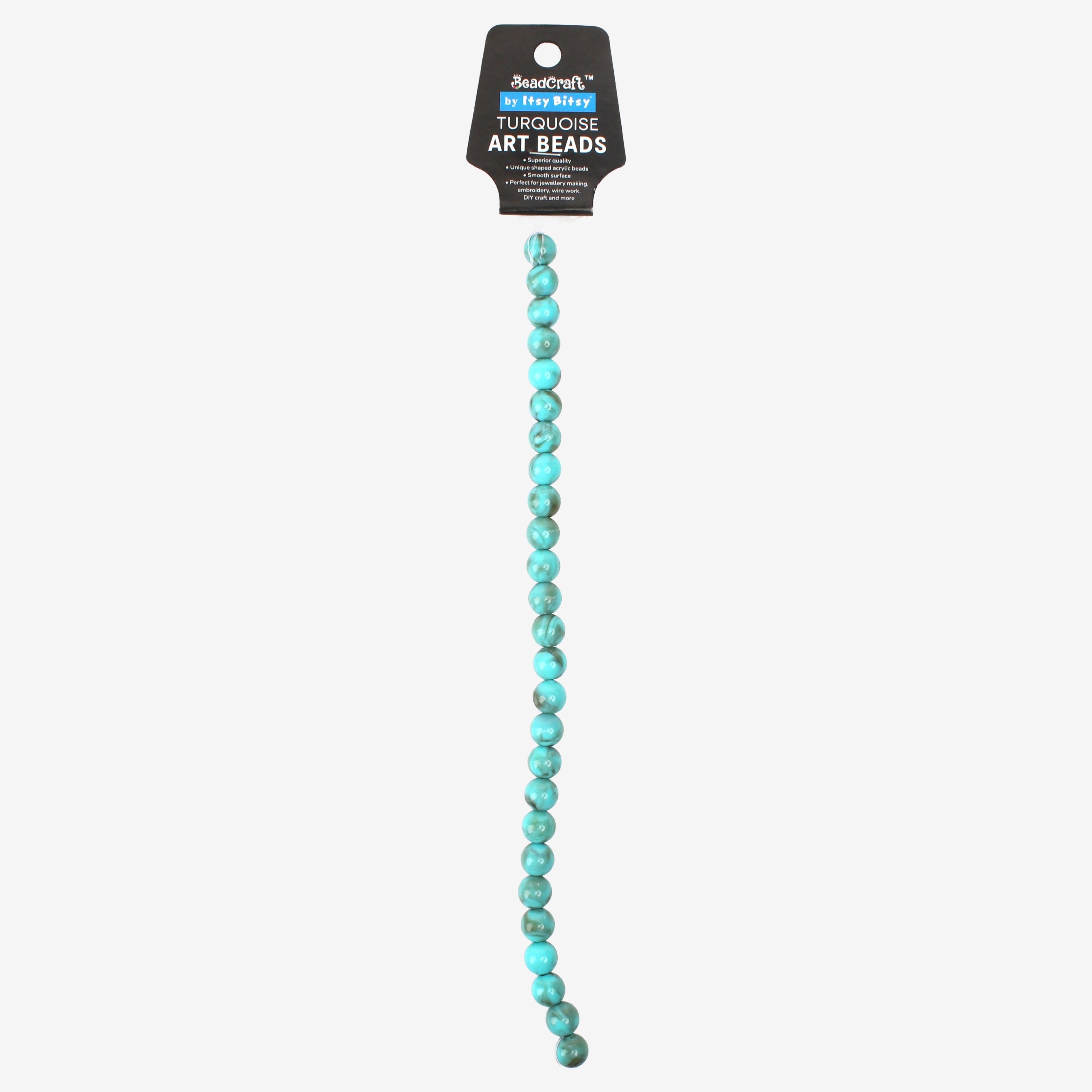 Turquoise Art Beads Round 10mm 26 Beads 1 String