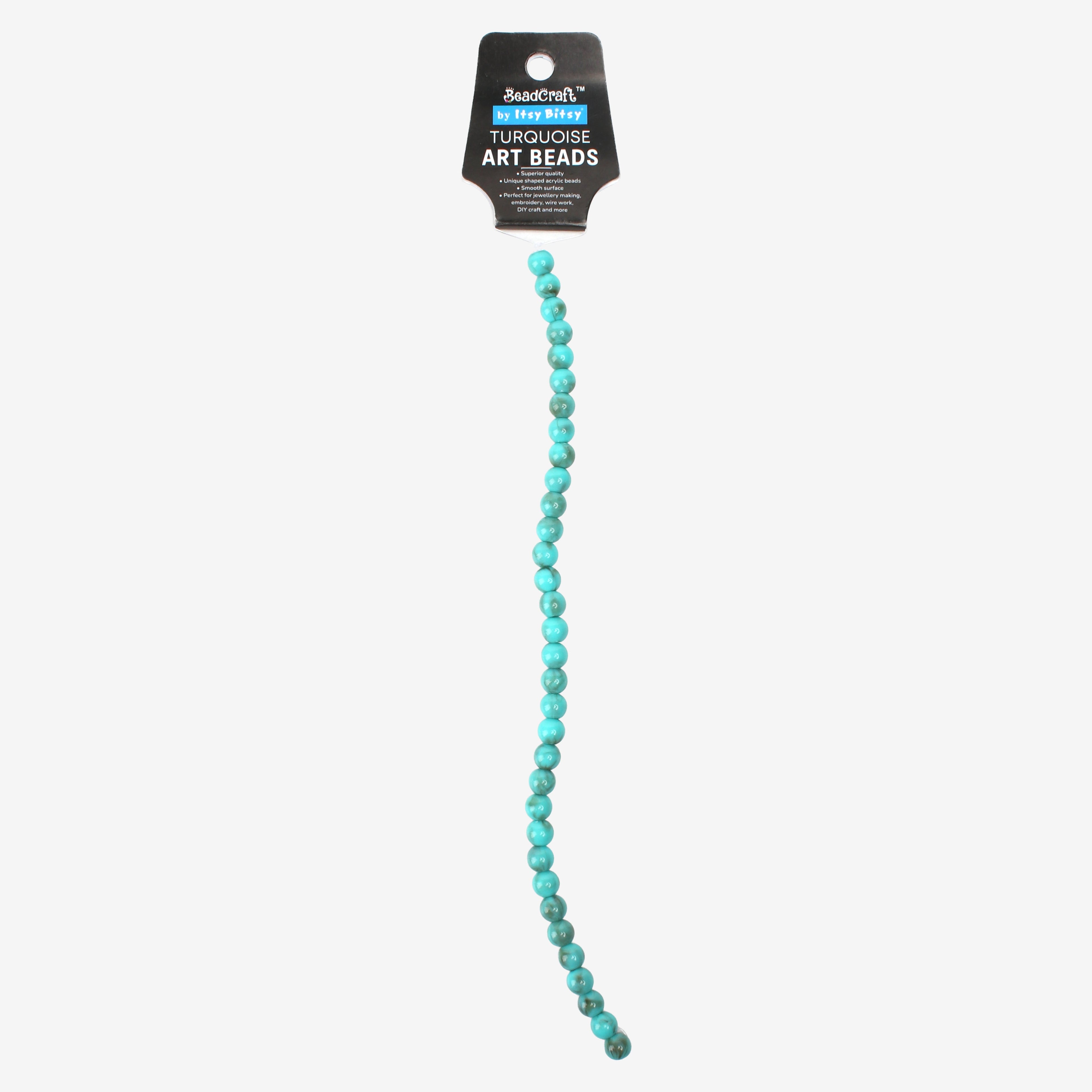 Turquoise Art Beads Round 8mm 33 Beads 1 String