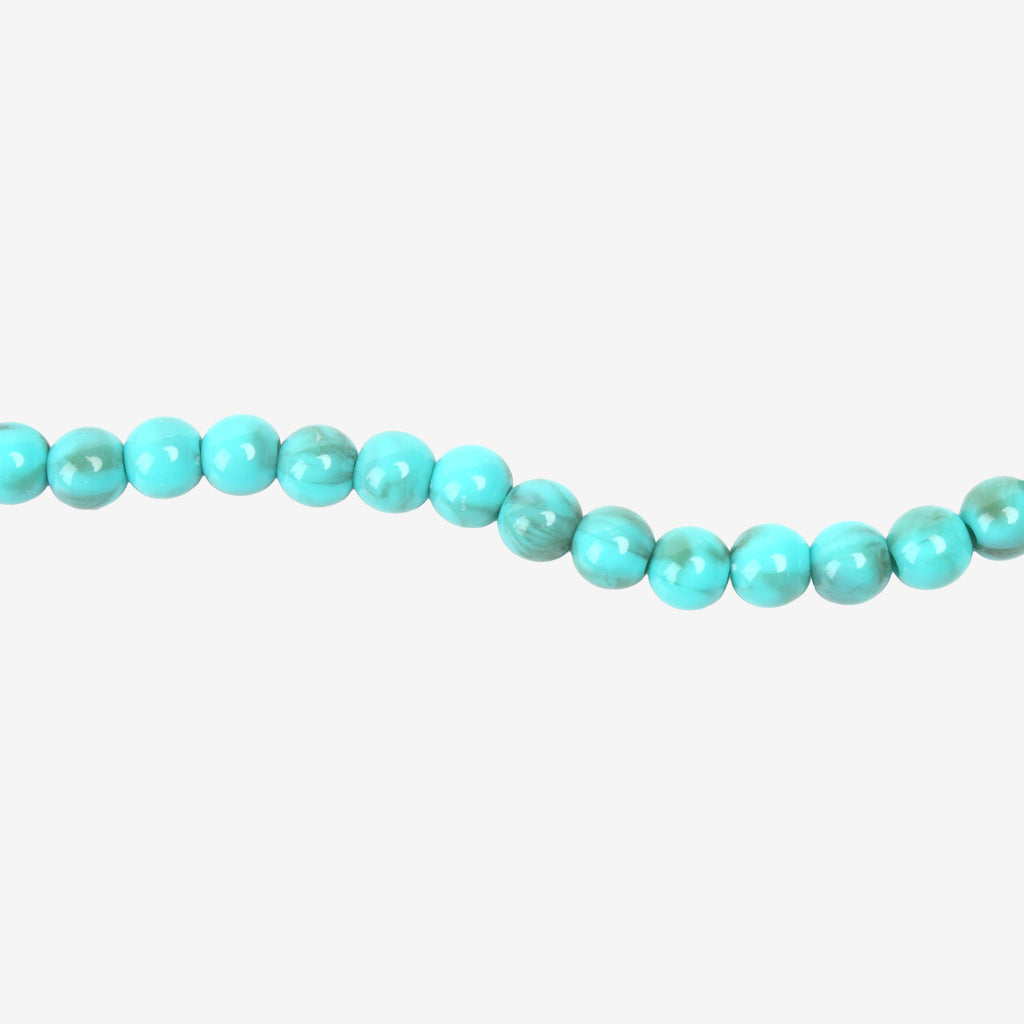 Turquoise Art Beads Round 8mm 33 Beads 1 String