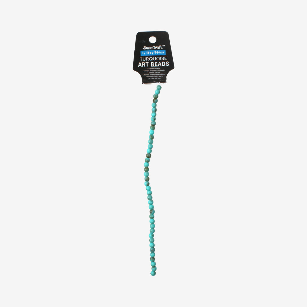 Turquoise Art Beads Round 6mm 46 Beads 1 String