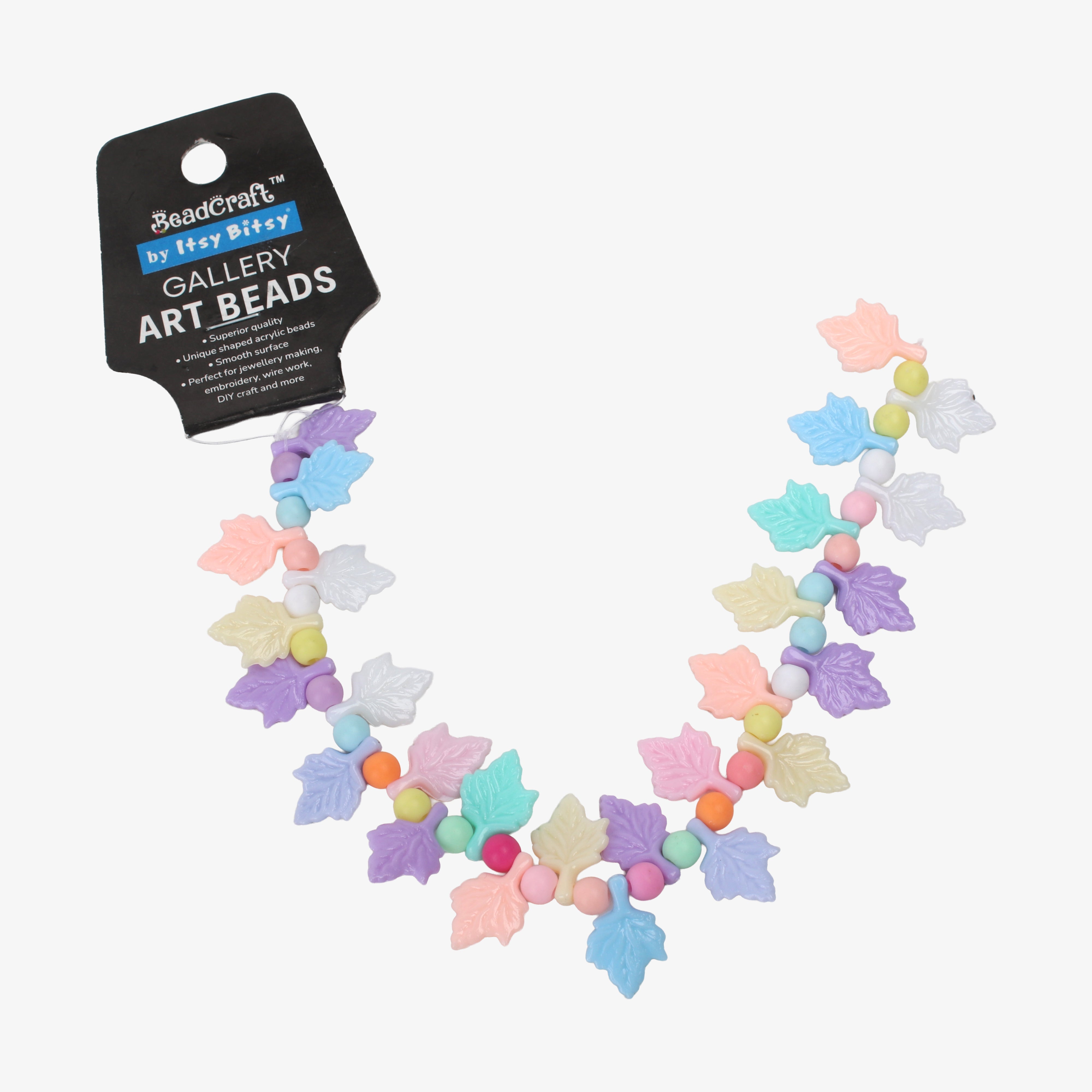 Gallery Art Beads Maple Leaf Pastel Candy 53 Beads 1 String