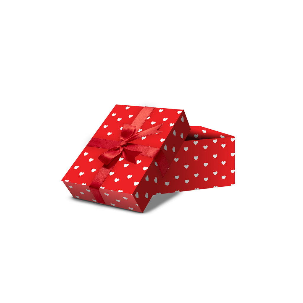 Gift Box Loving Hearts Red and white L10.5 x W8 x D5.4cm 1pc