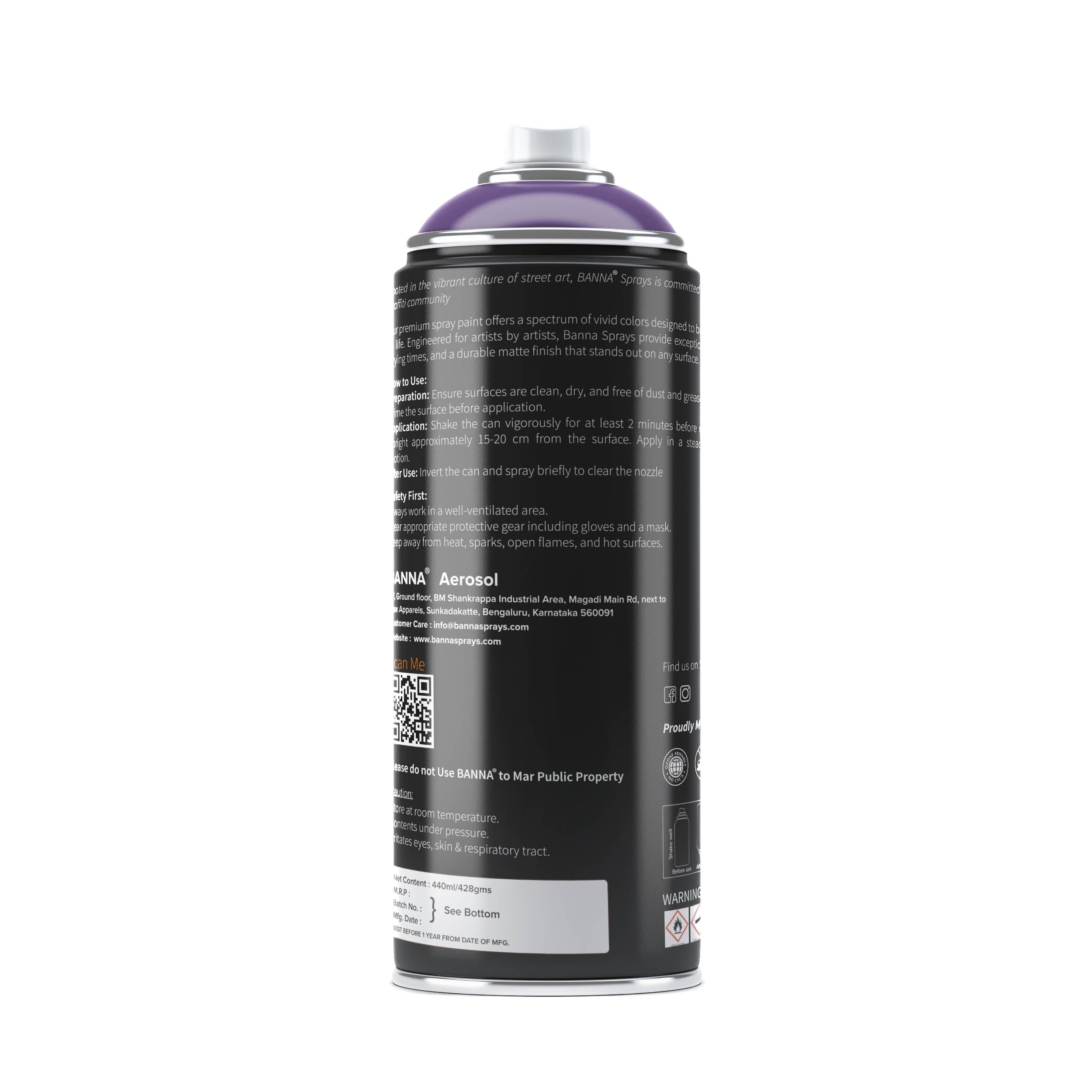 Graffiti Spray Paint Black Currant 400ml Bottle