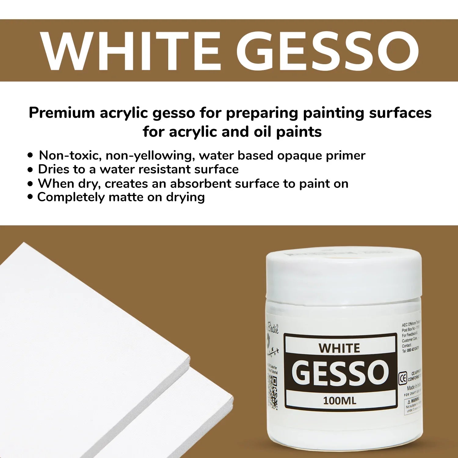 Acrylic Gesso White 100Ml Bottle