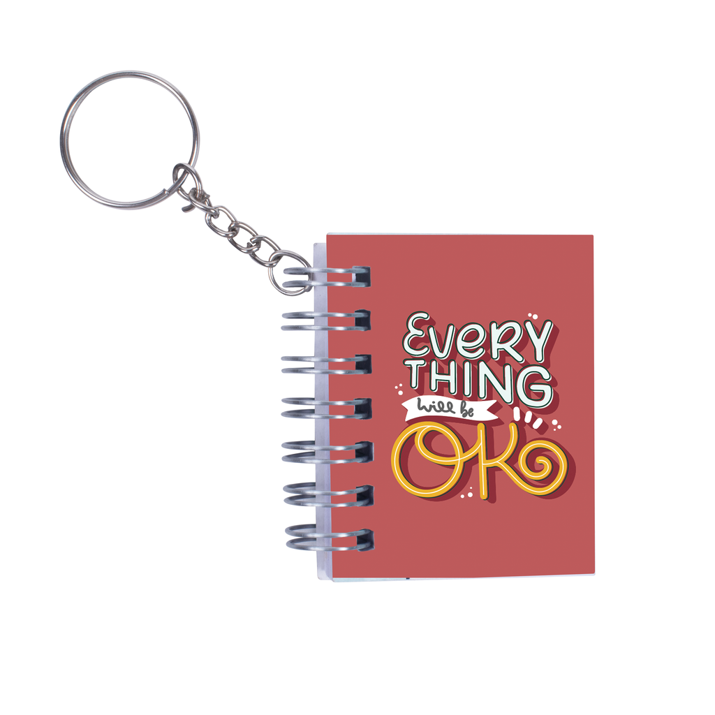 Keychain Notebook Everything Will be OK L6.8 X W5.3cm 70gsm 80pages 1 Book