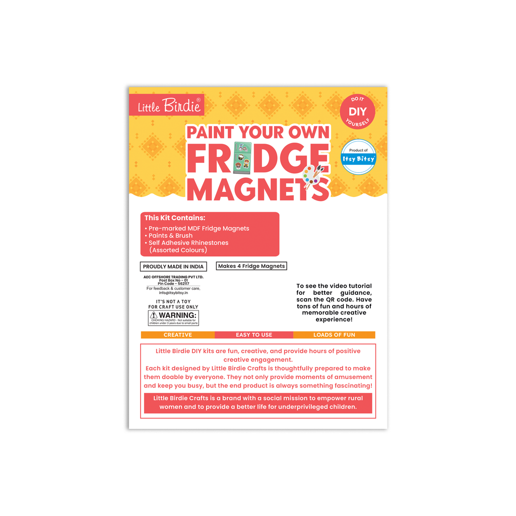 DIY Paint and Make Fridge Magnets Kit - Namaste India, 1 Box