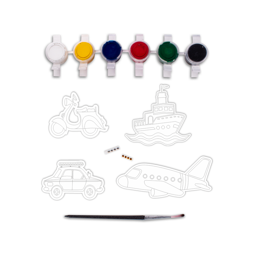 DIY Paint and Make Fridge Magnets Kit -Transport, 1 Box