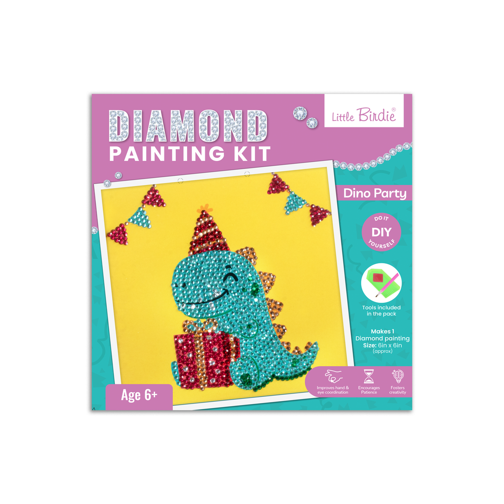 DIY Diamond Painting Kit - Dino Party, 1 Box