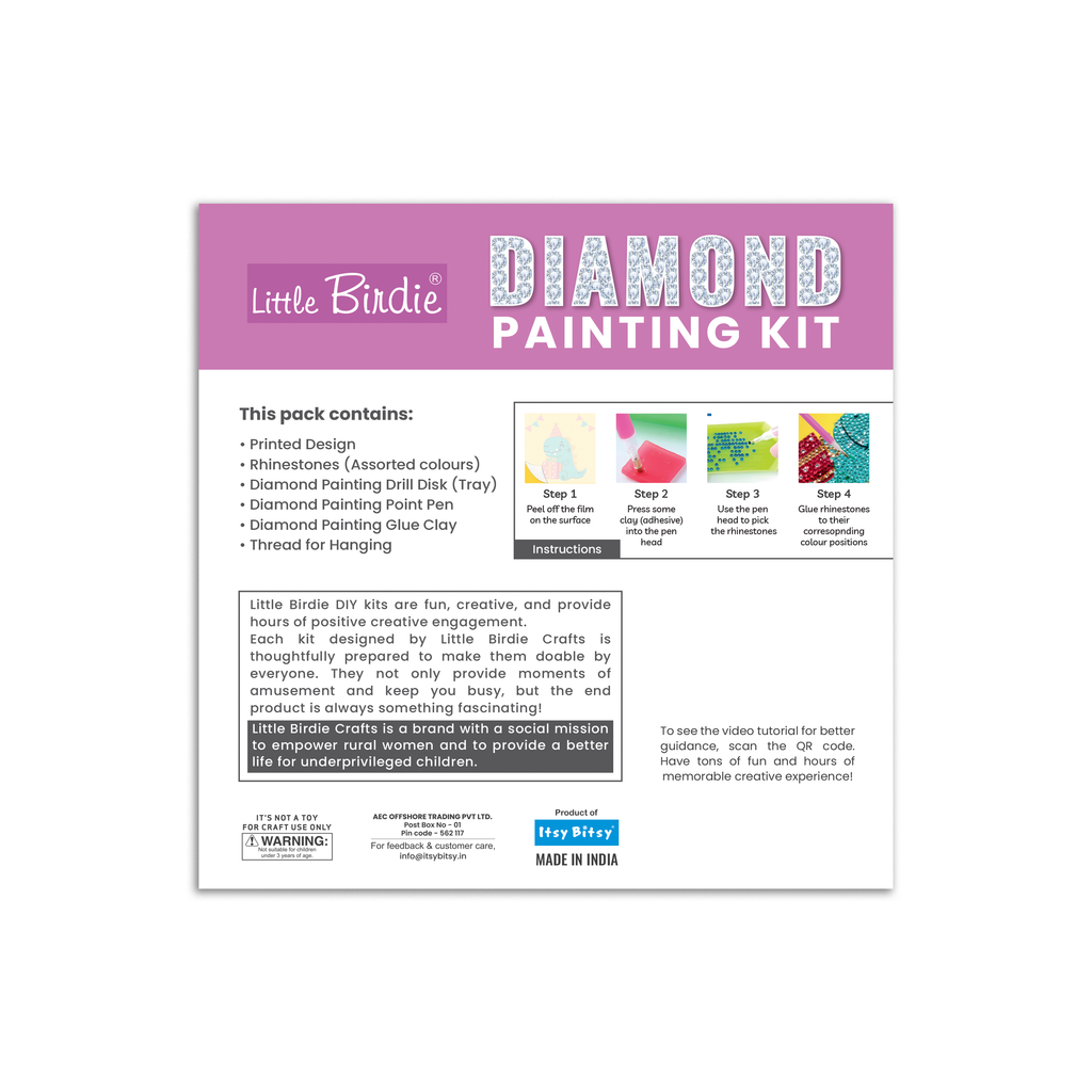 DIY Diamond Painting Kit - Dino Party, 1 Box