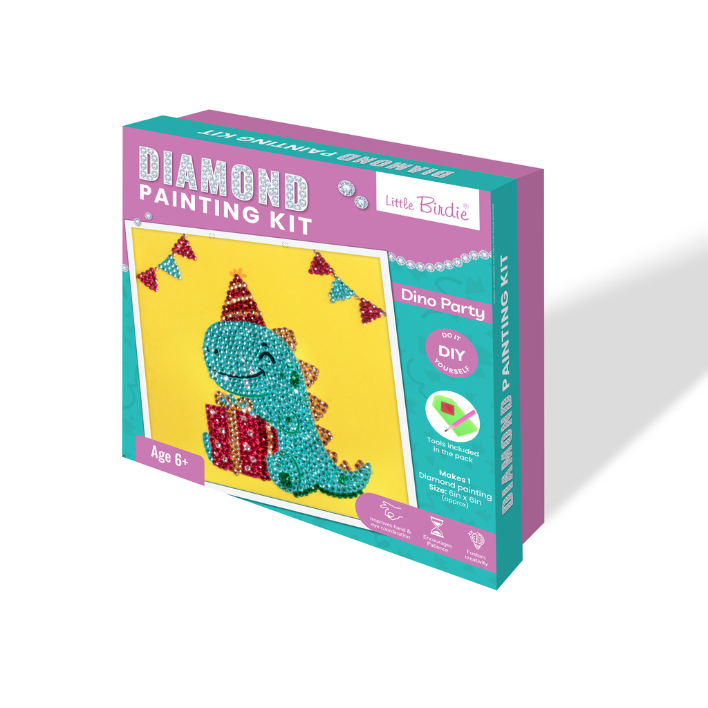 DIY Diamond Painting Kit - Dino Party, 1 Box
